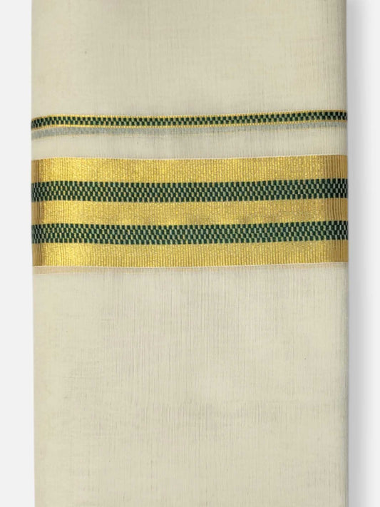 Premium Wedding Handloom Balaramapuram Unaakupaavu Kasavu Mundu for Men