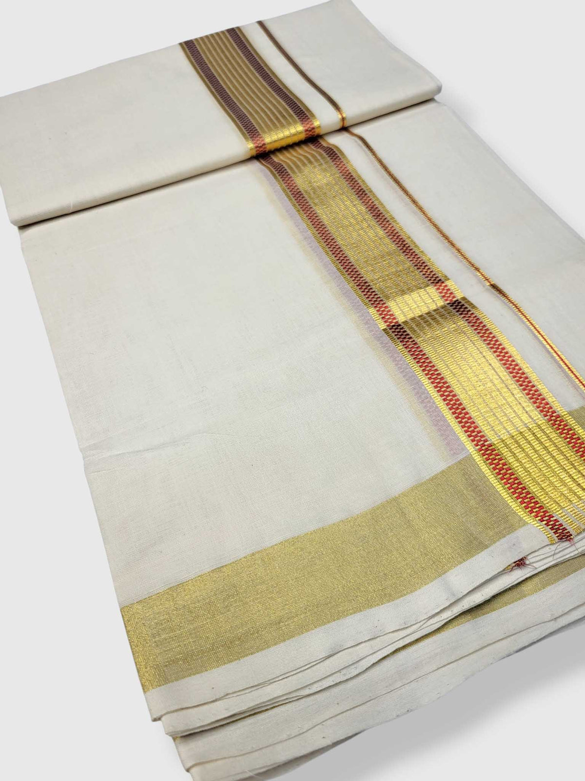 Premium Wedding Handloom Balaramapuram Unaakupaavu Kasavu Mundu for Men
