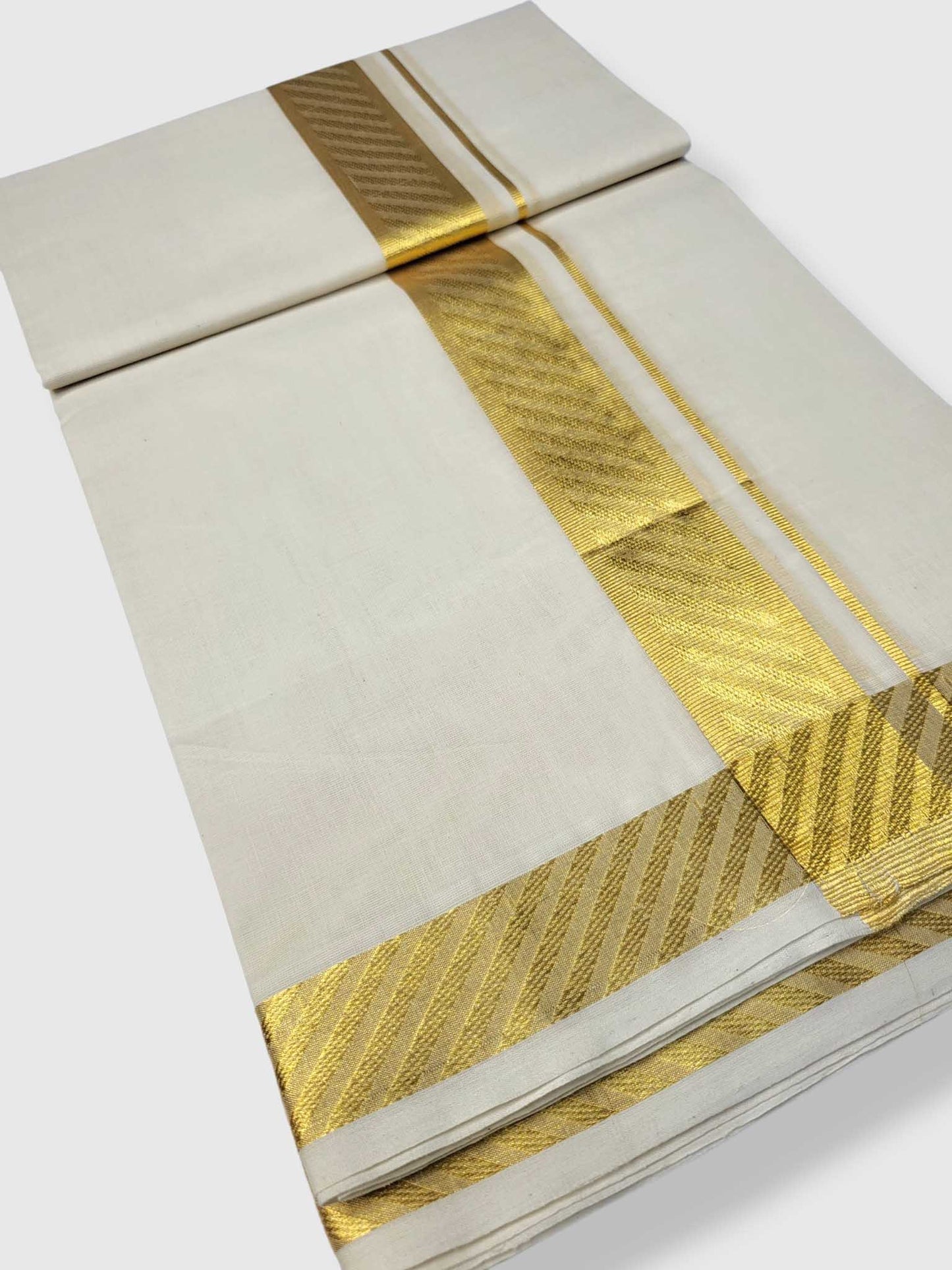 Premium Wedding Handloom Balaramapuram Unaakupaavu Kasavu Mundu for Men