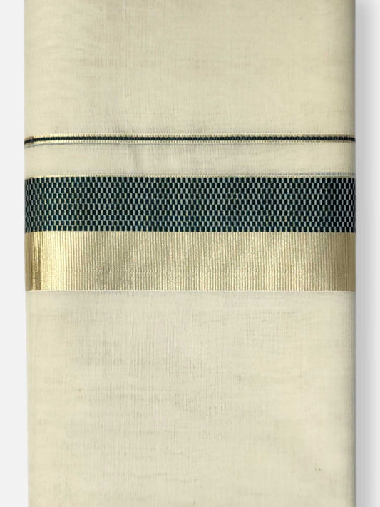 Premium Wedding Handloom Balaramapuram Unaakupaavu Kasavu Mundu for Men