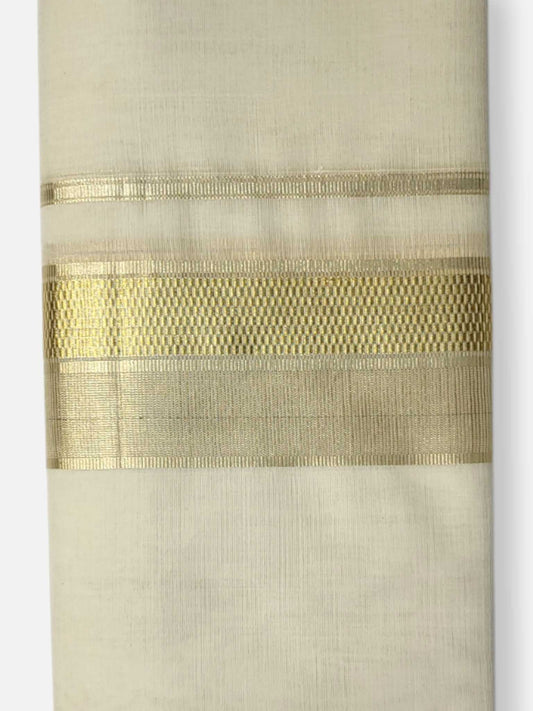 Premium Wedding Handloom Balaramapuram Unaakupaavu Kasavu Mundu for Men