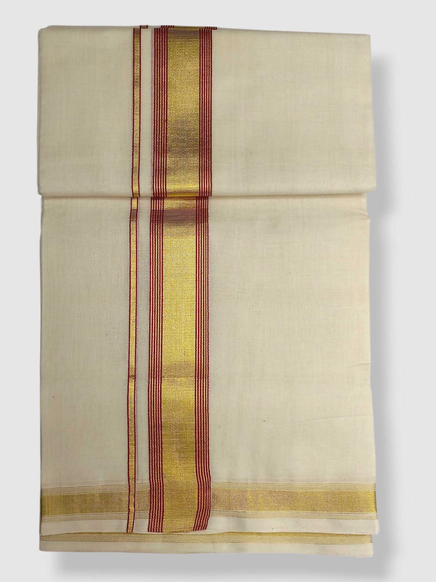 Original Balaramapuram Handloom Kasavu Mundu for Men