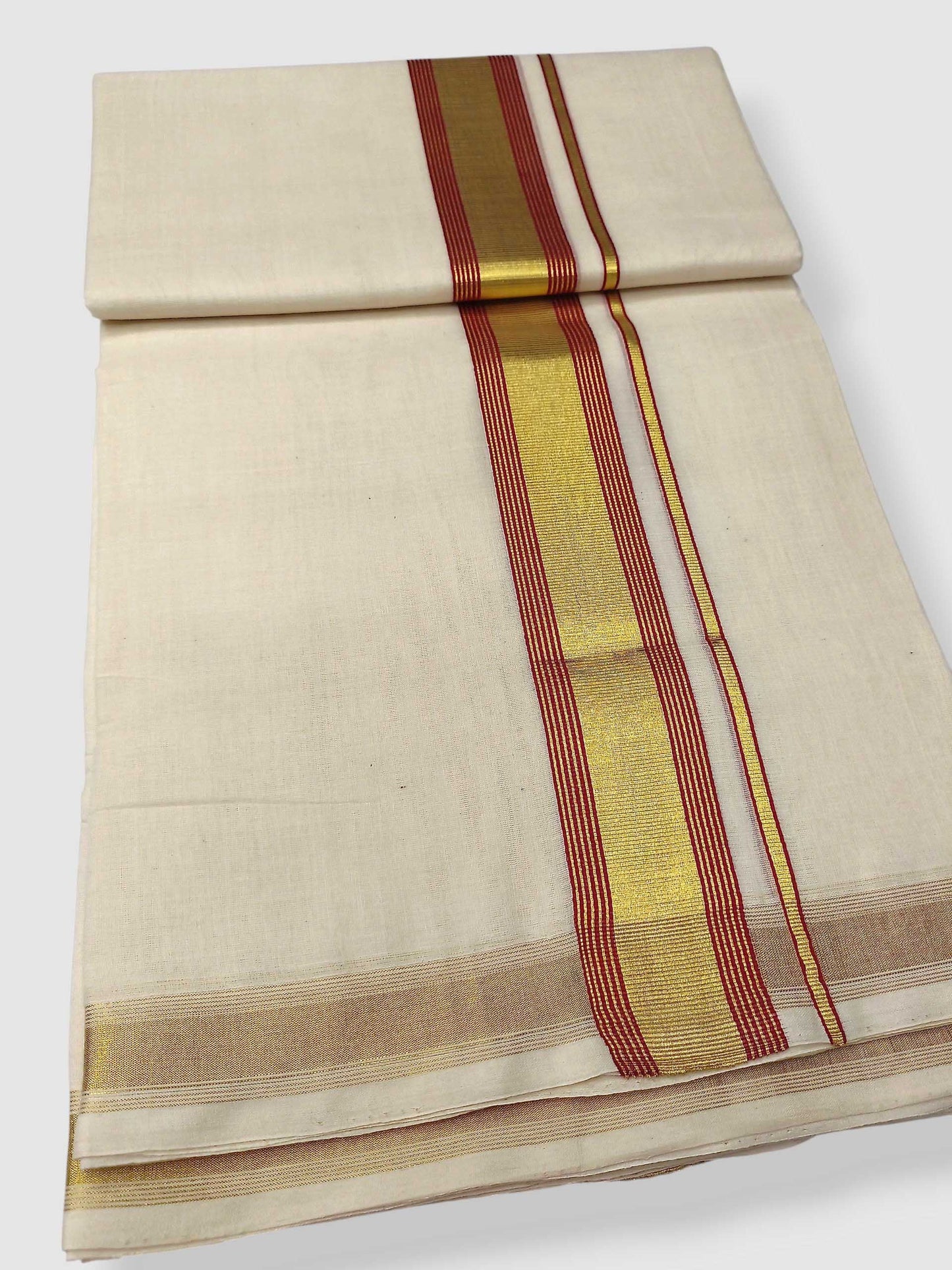 Original Balaramapuram Handloom Kasavu Mundu for Men