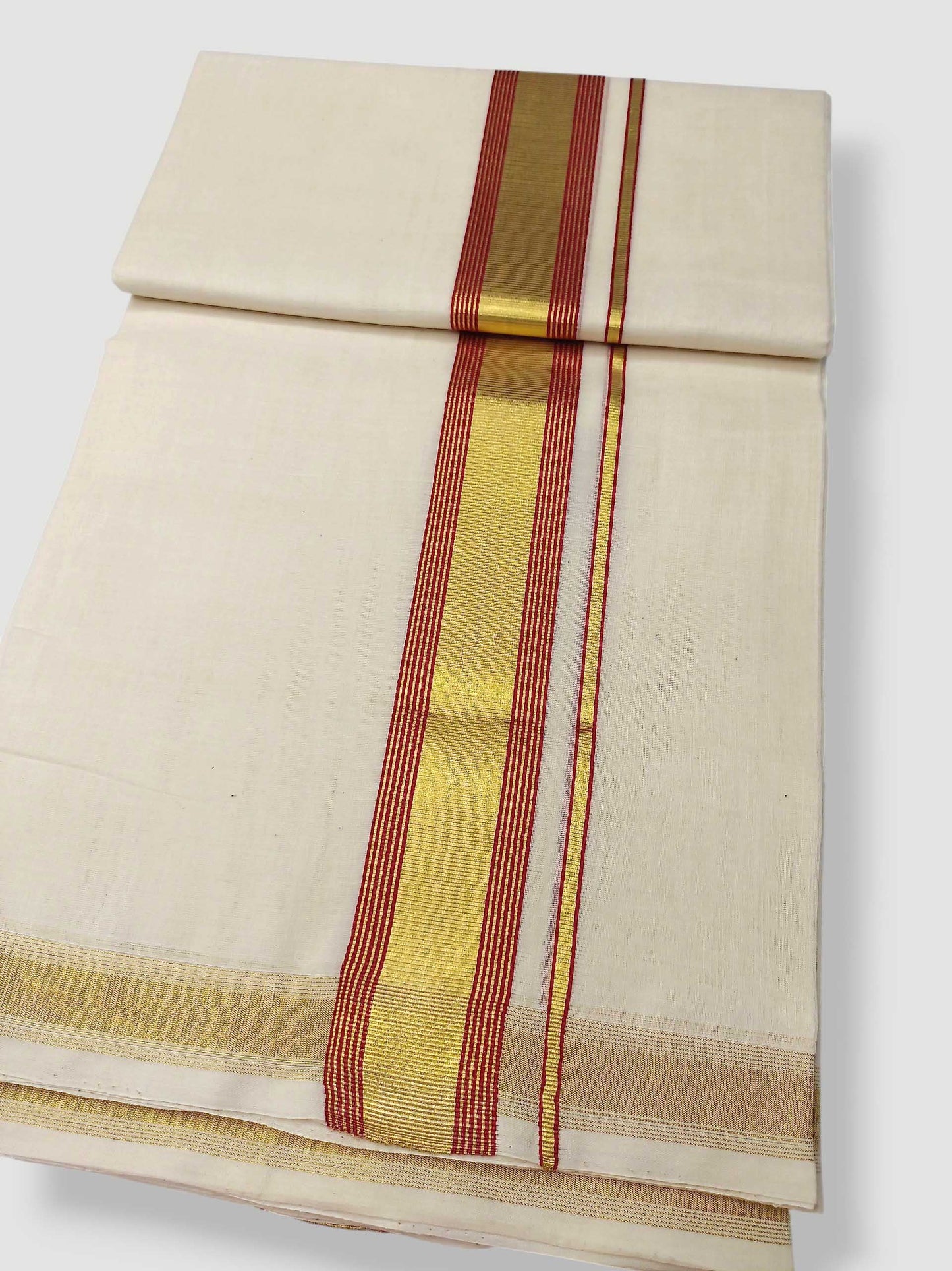 Original Balaramapuram Handloom Kasavu Mundu for Men