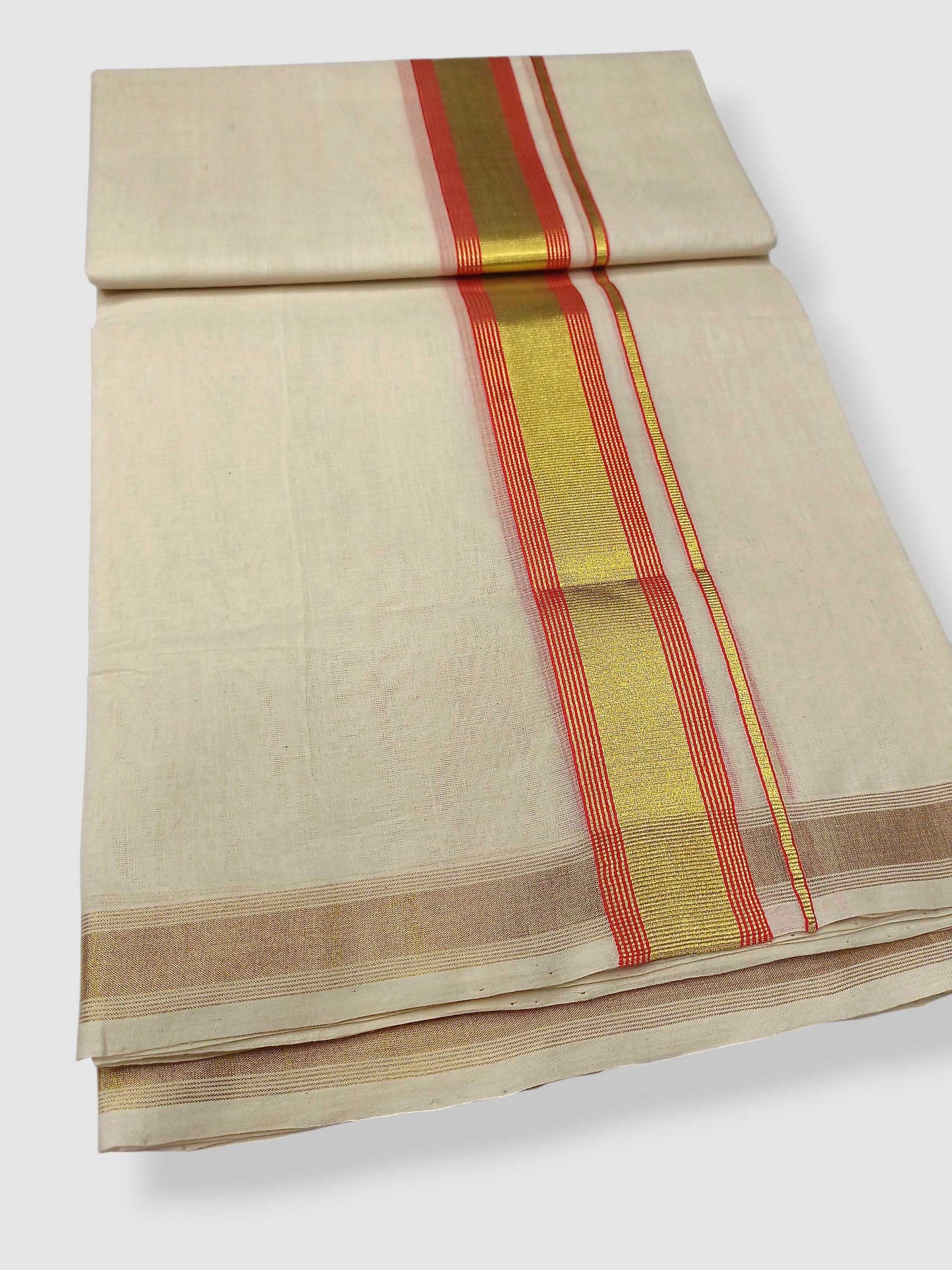 Original Balaramapuram Handloom Kasavu Mundu for Men