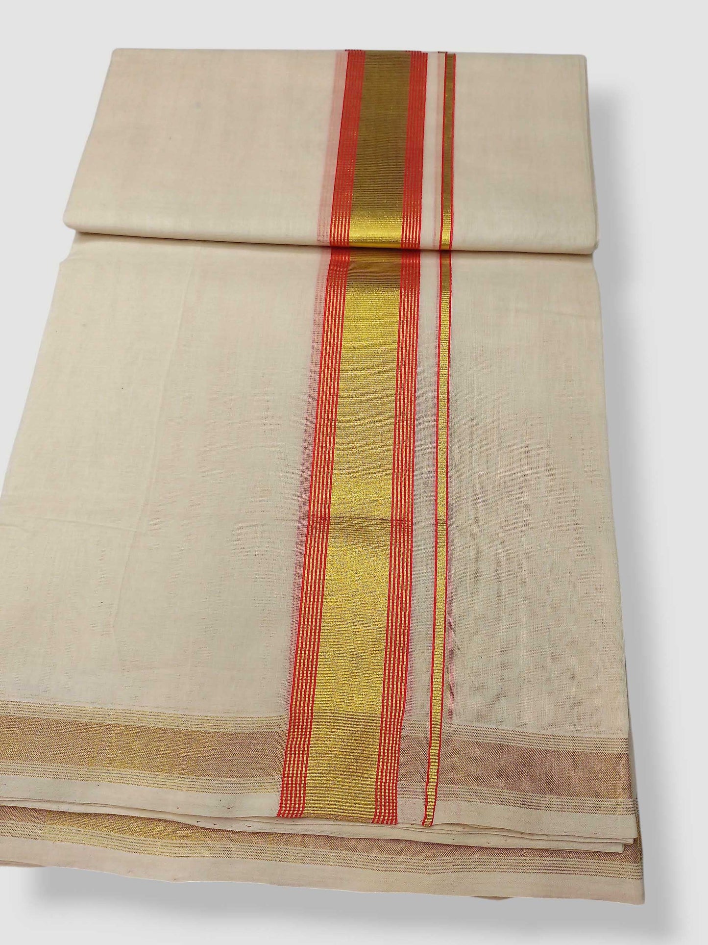 Original Balaramapuram Handloom Kasavu Mundu for Men