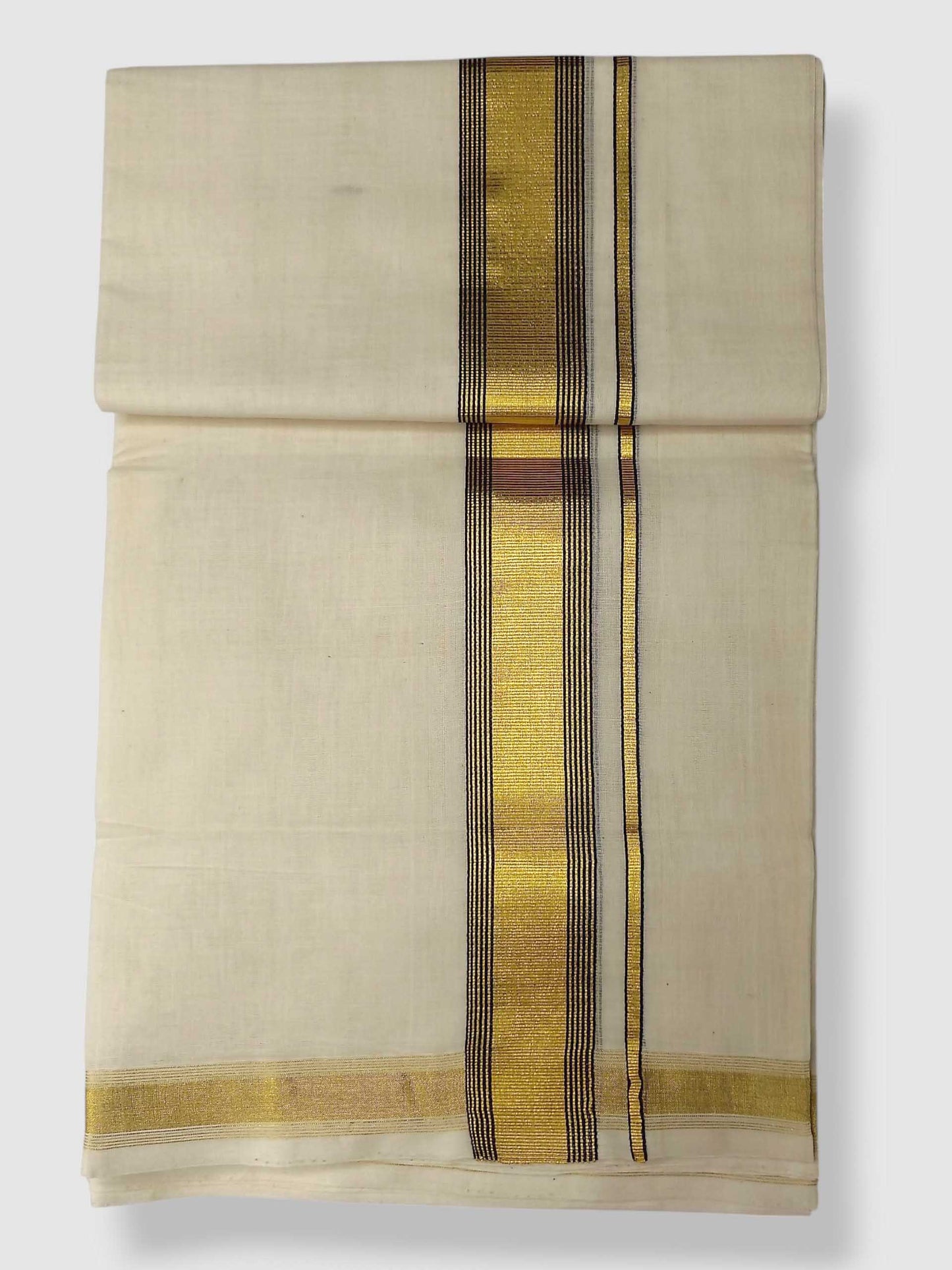 Original Balaramapuram Handloom Kasavu Mundu for Men