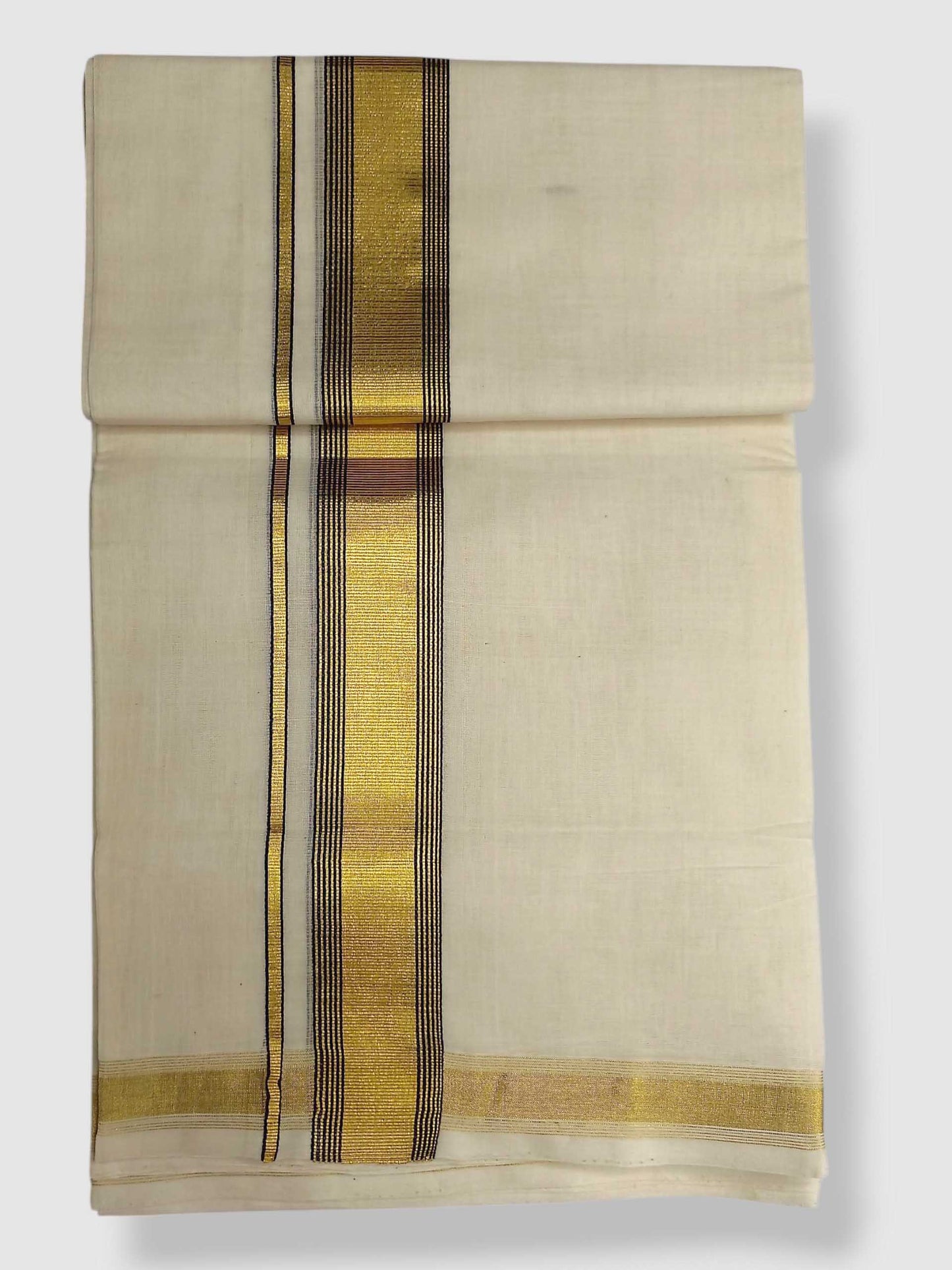 Original Balaramapuram Handloom Kasavu Mundu for Men
