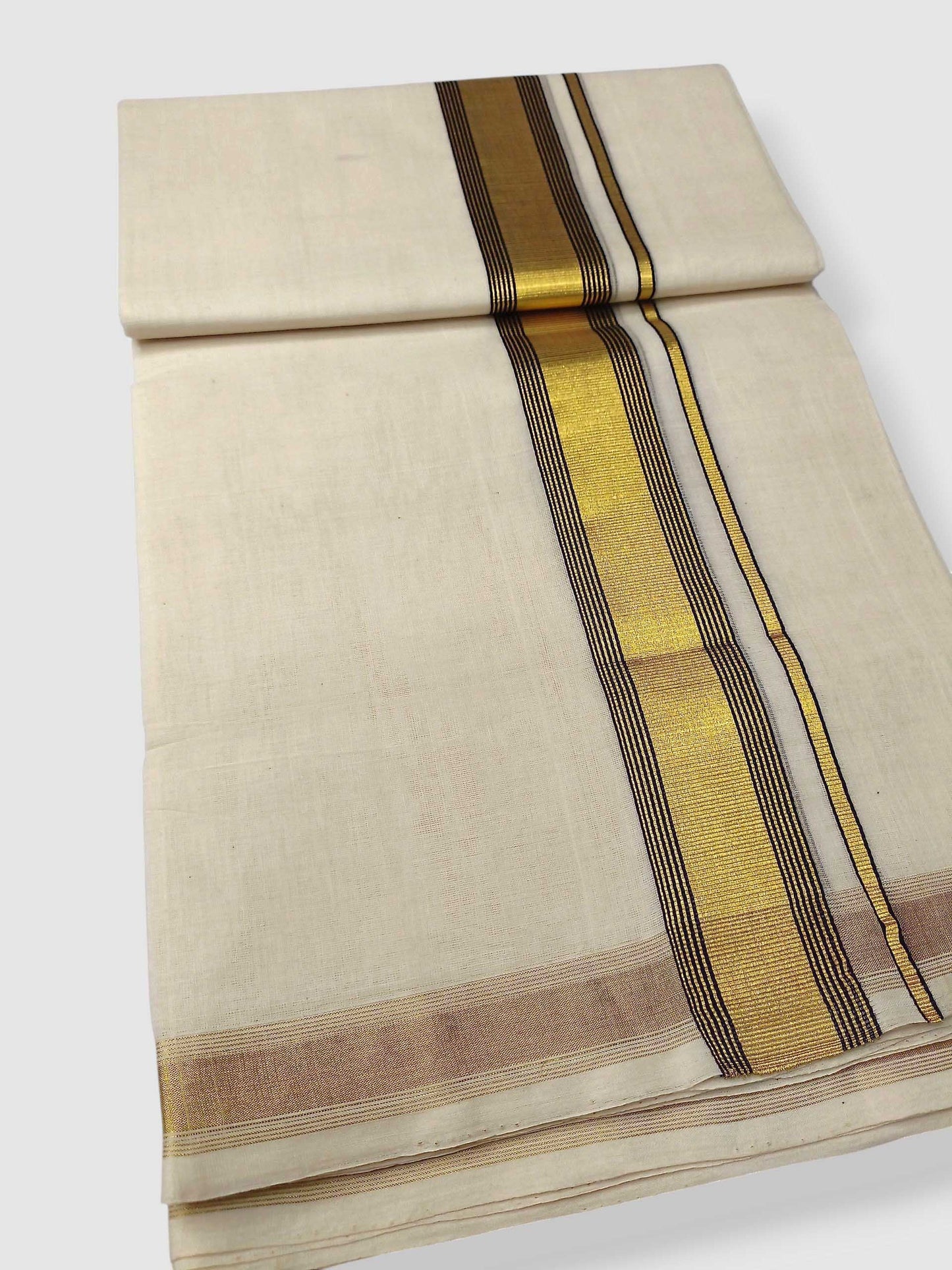 Original Balaramapuram Handloom Kasavu Mundu for Men