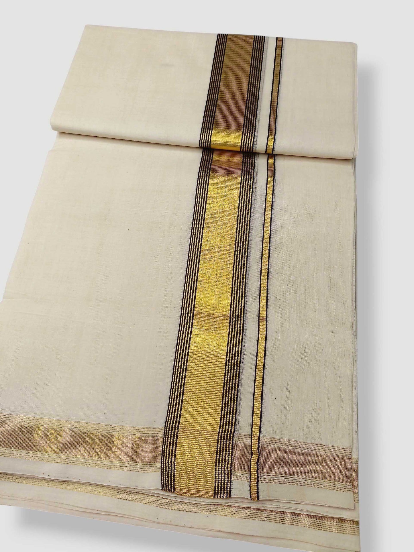 Original Balaramapuram Handloom Kasavu Mundu for Men