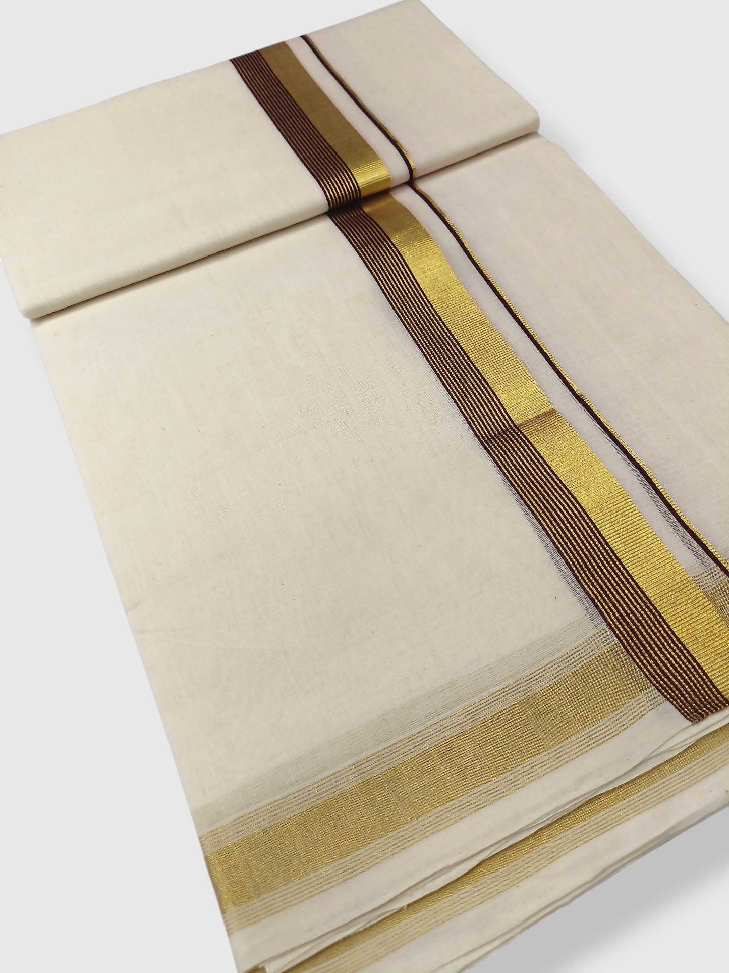 Original Balaramapuram Handloom Kasavu Mundu for Men