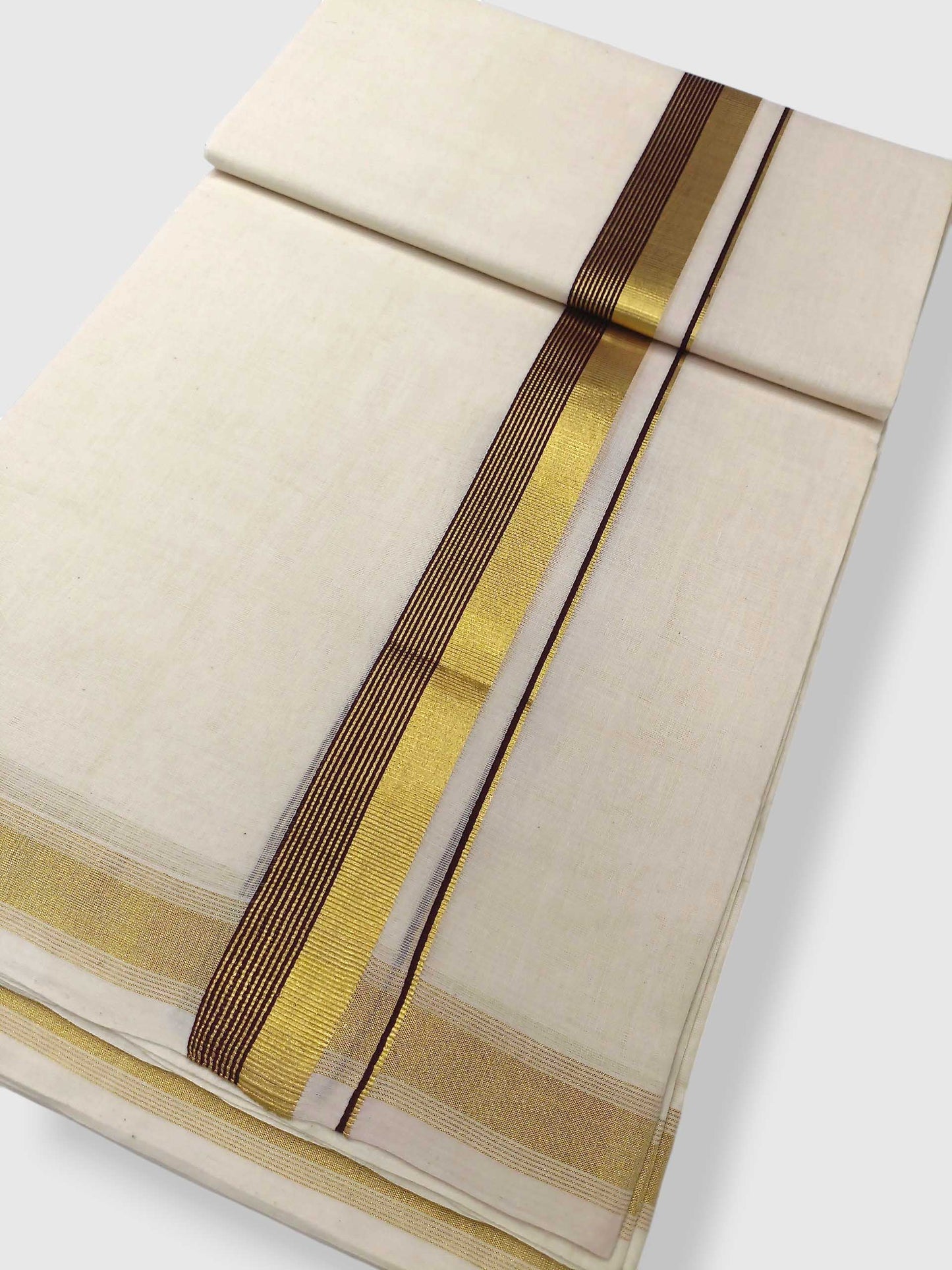 Original Balaramapuram Handloom Kasavu Mundu for Men