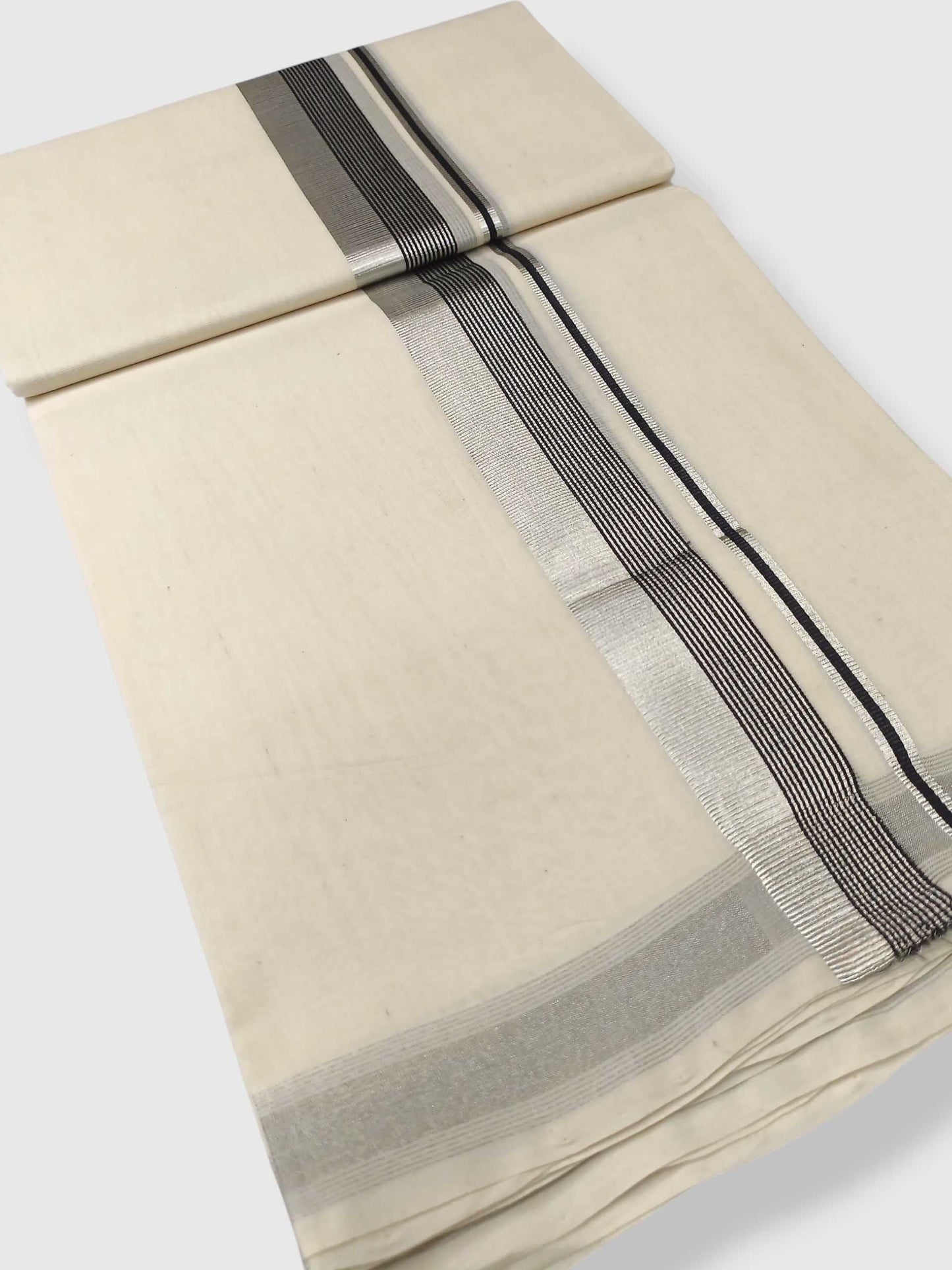 Original Balaramapuram Handloom Kasavu Mundu for Men