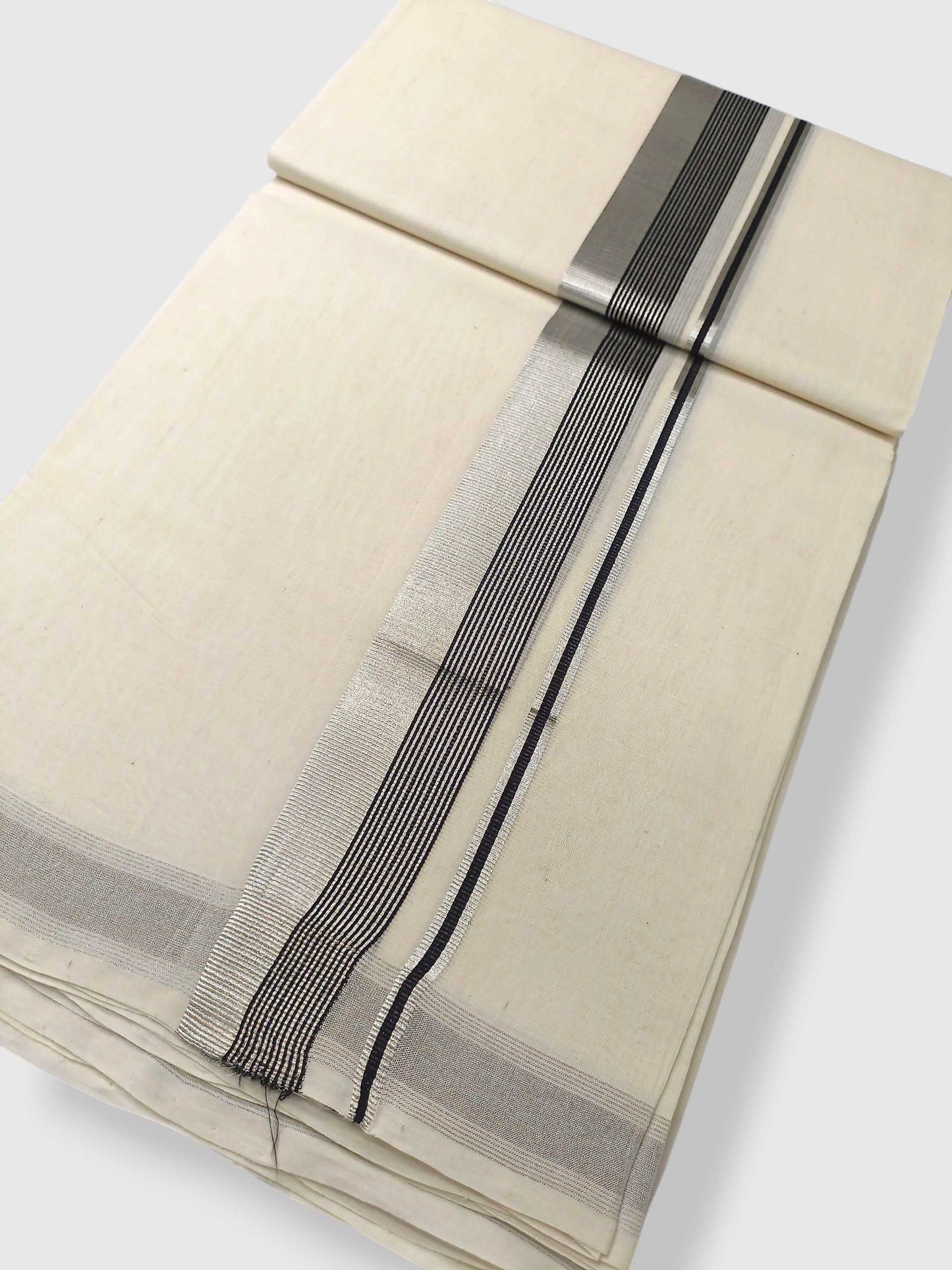 Original Balaramapuram Handloom Kasavu Mundu for Men