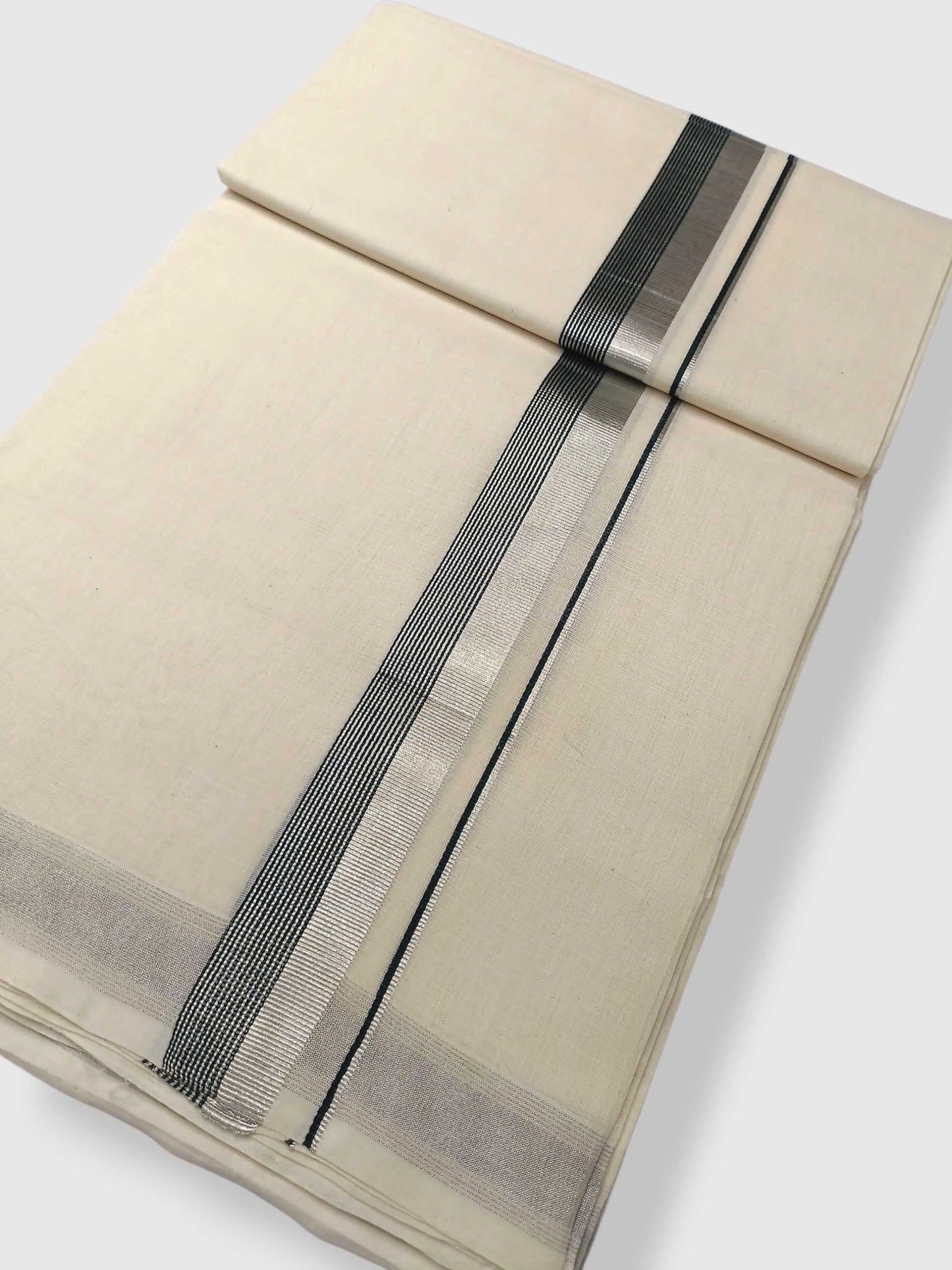 Original Balaramapuram Handloom Kasavu Mundu for Men