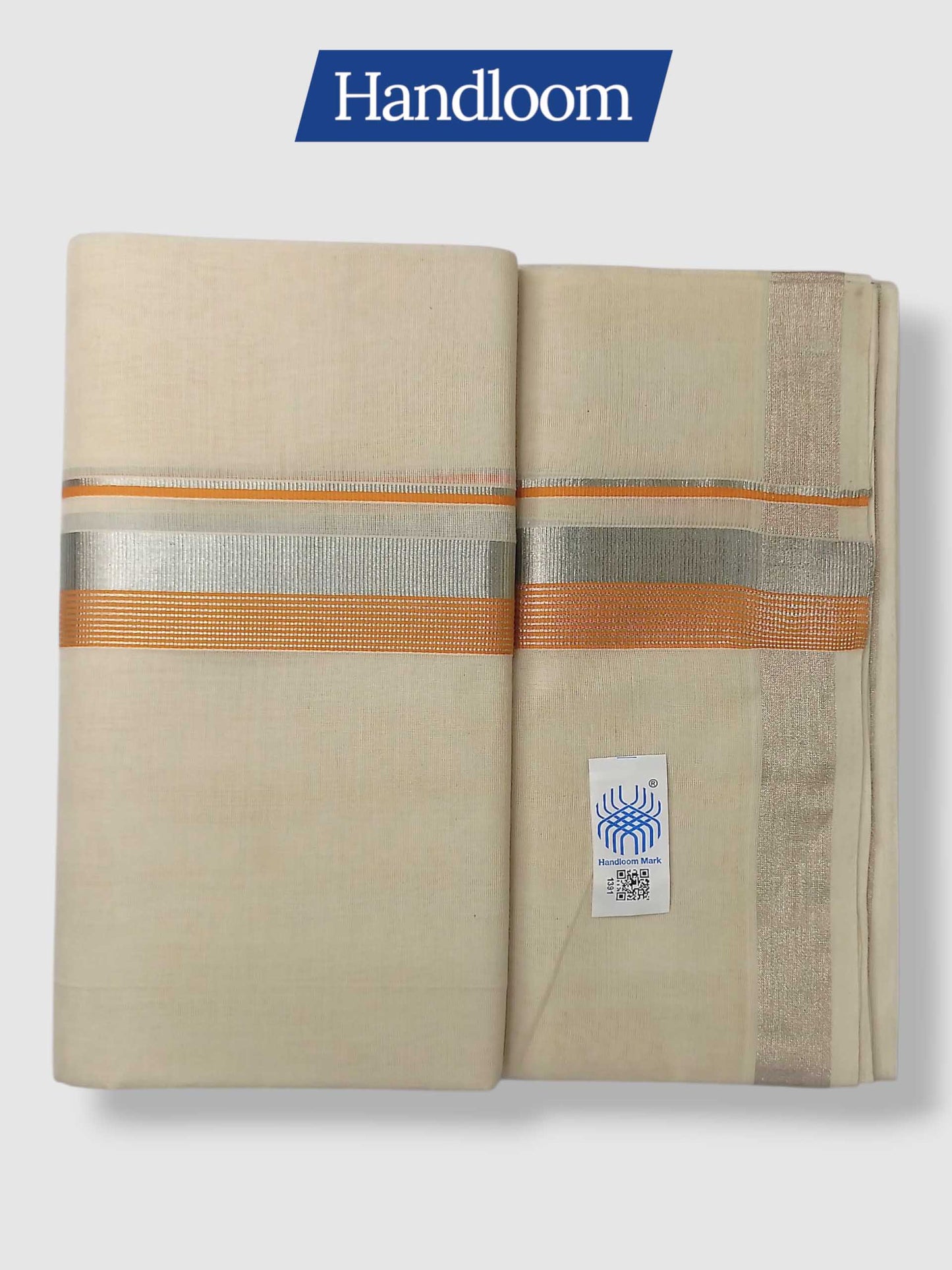 Original Balaramapuram Handloom Kasavu Mundu for Men