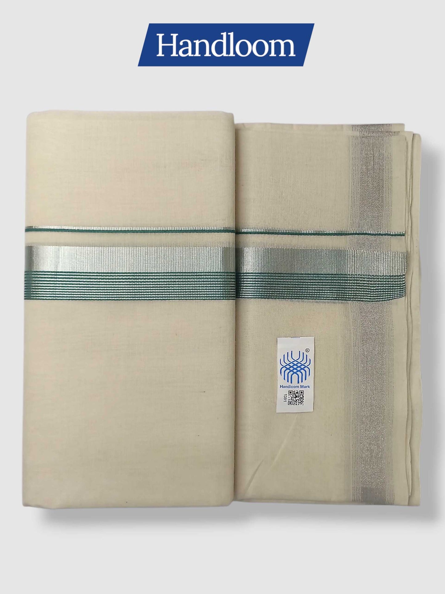 Original Balaramapuram Handloom Kasavu Mundu for Men