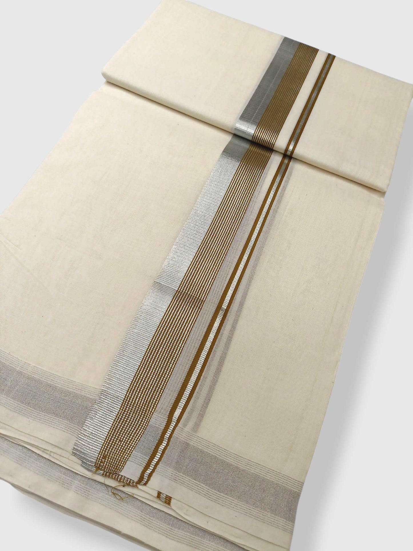 Original Balaramapuram Handloom Kasavu Mundu for Men