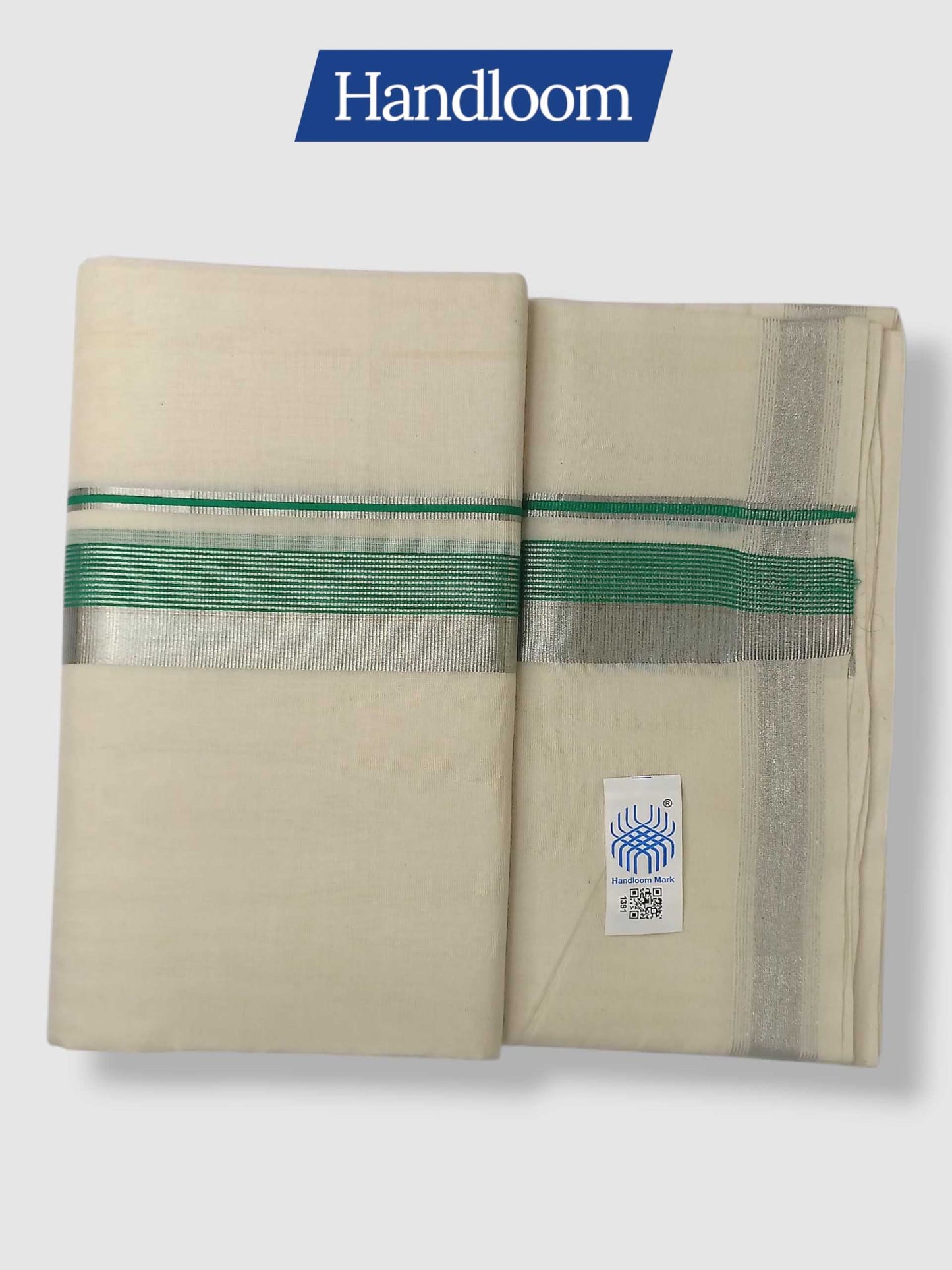 Original Balaramapuram Handloom Kasavu Mundu for Men