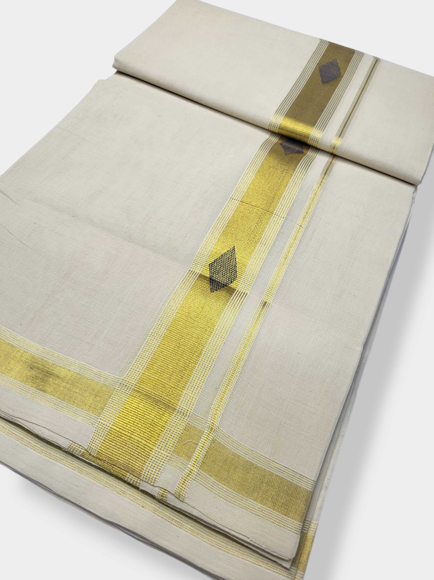 Original Balaramapuram Handloom Kasavu Mundu for Men