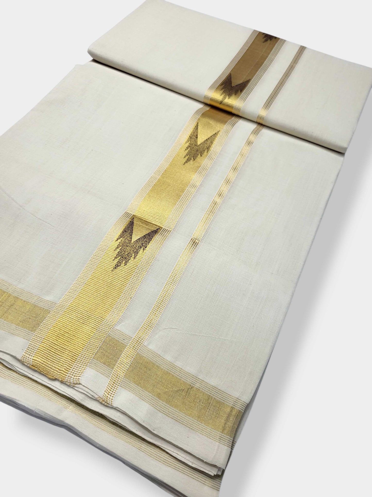 Original Balaramapuram Handloom Kasavu Mundu for Men