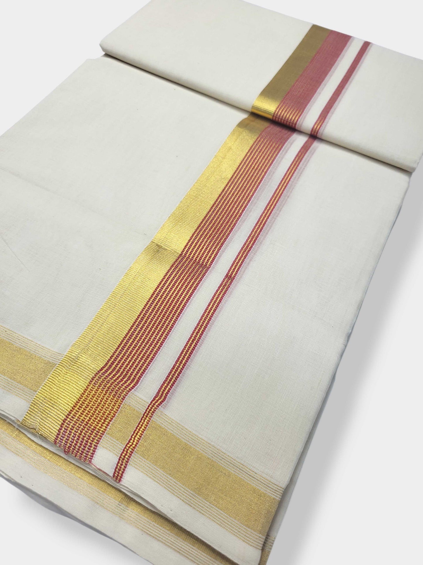 Original Balaramapuram Handloom Kasavu Mundu for Men