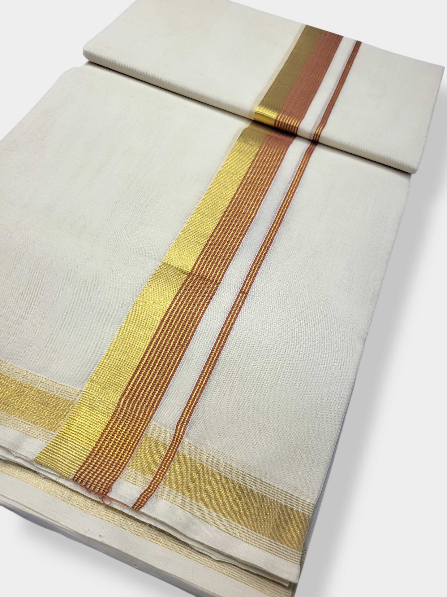 Original Balaramapuram Handloom Kasavu Mundu for Men