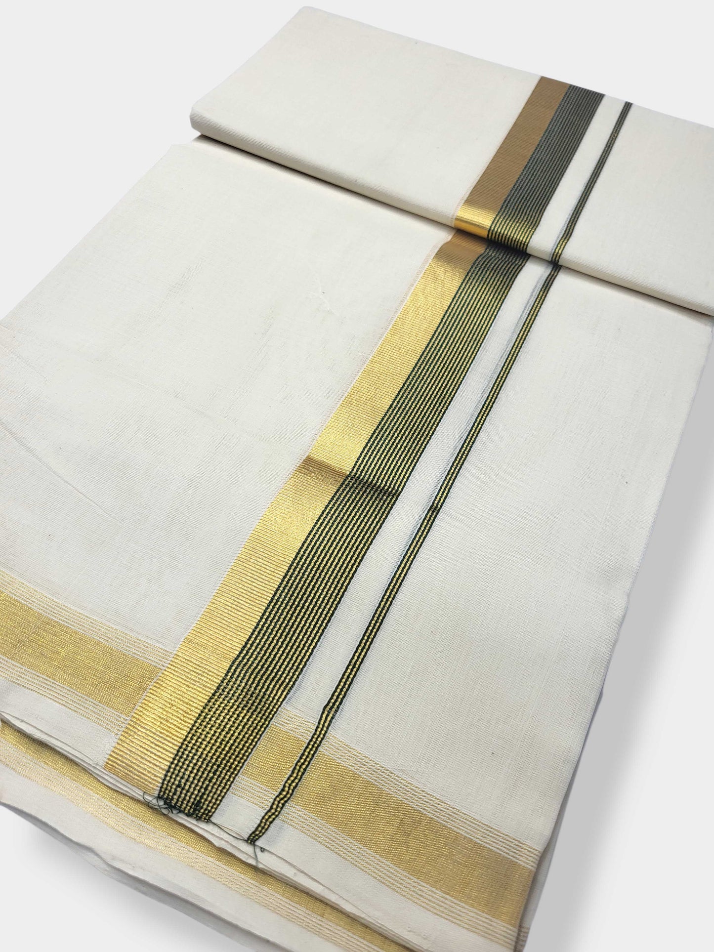 Original Balaramapuram Handloom Kasavu Mundu for Men