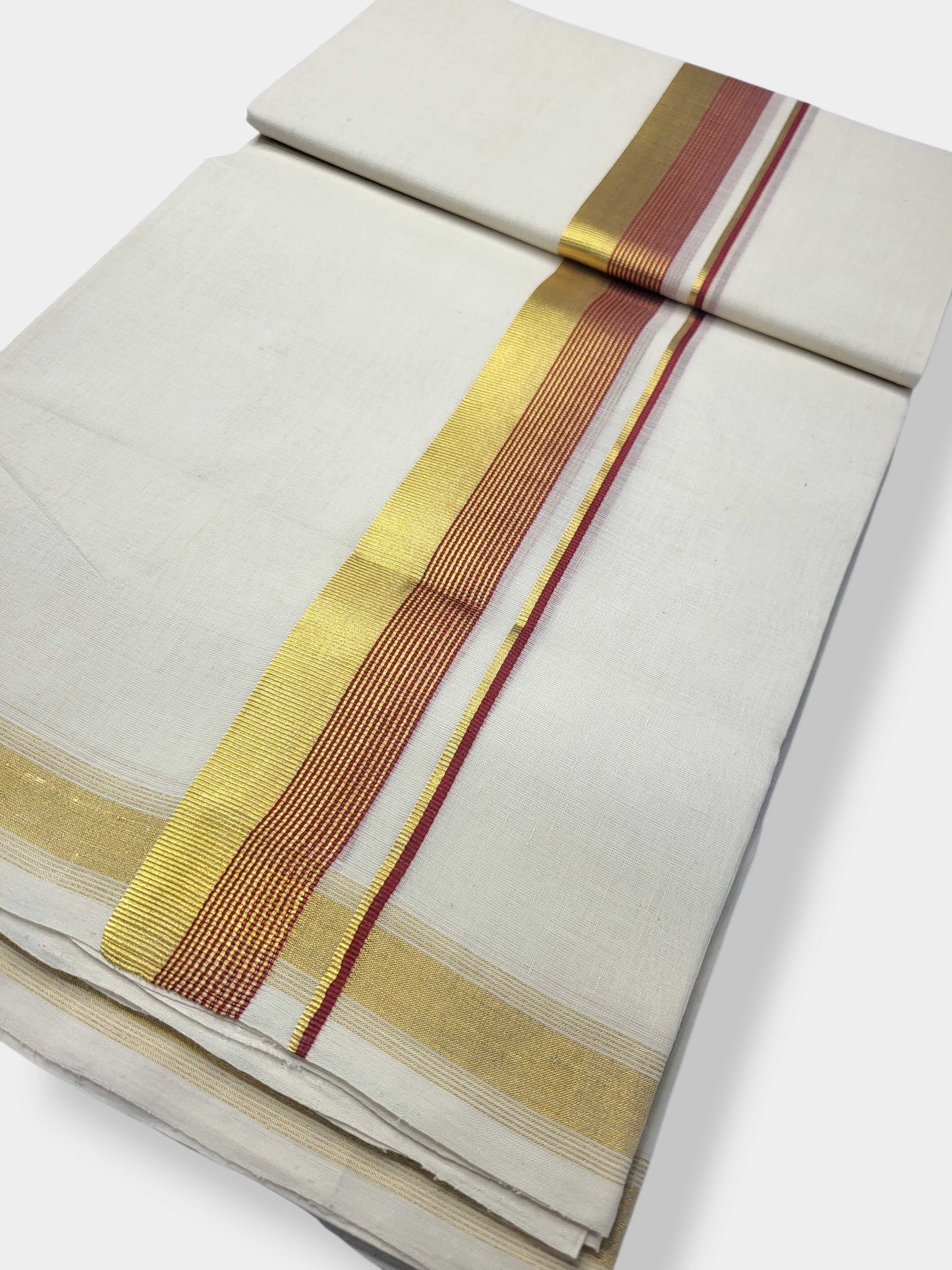 Original Balaramapuram Handloom Kasavu Mundu for Men