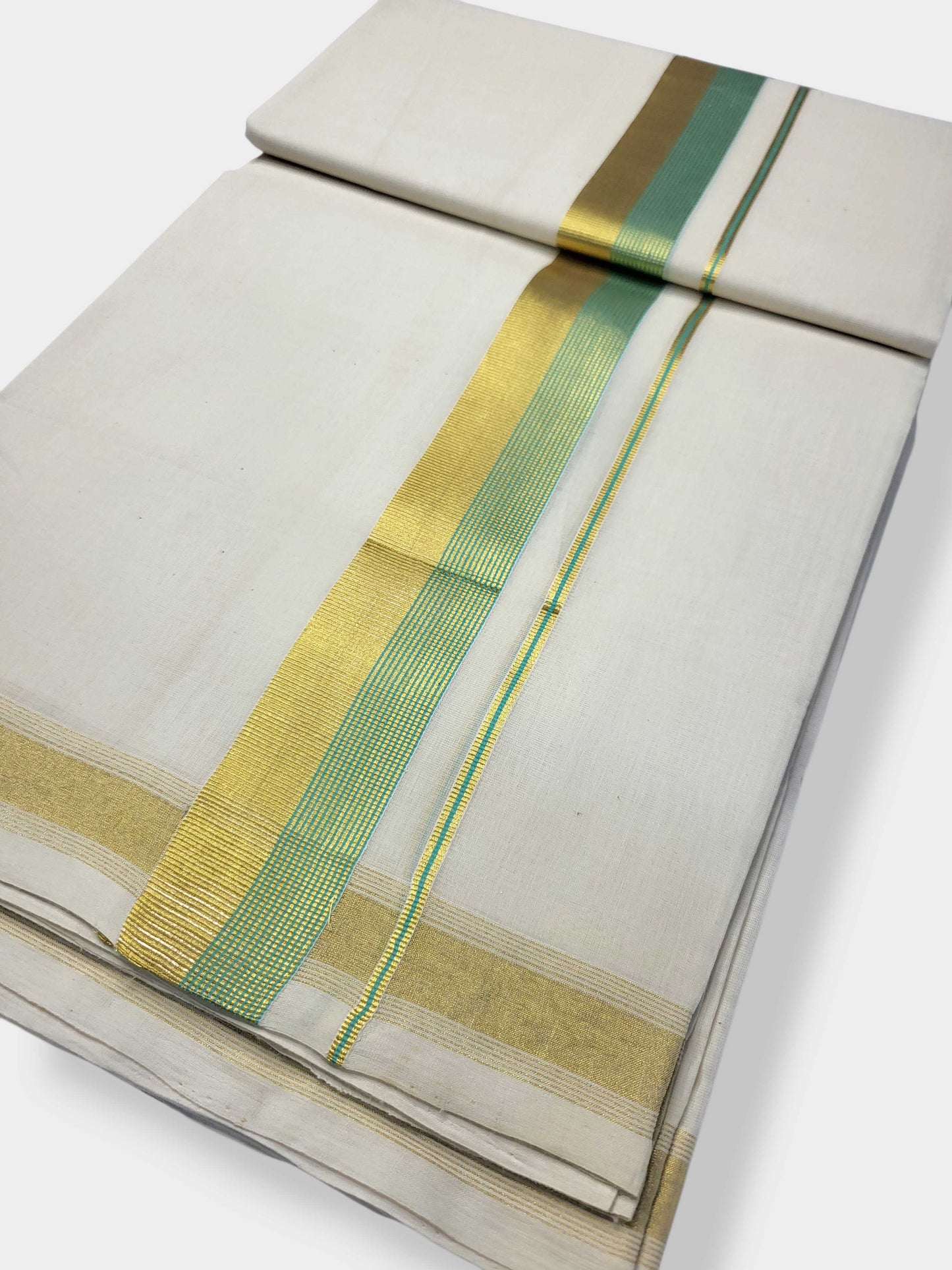 Original Balaramapuram Handloom Kasavu Mundu for Men