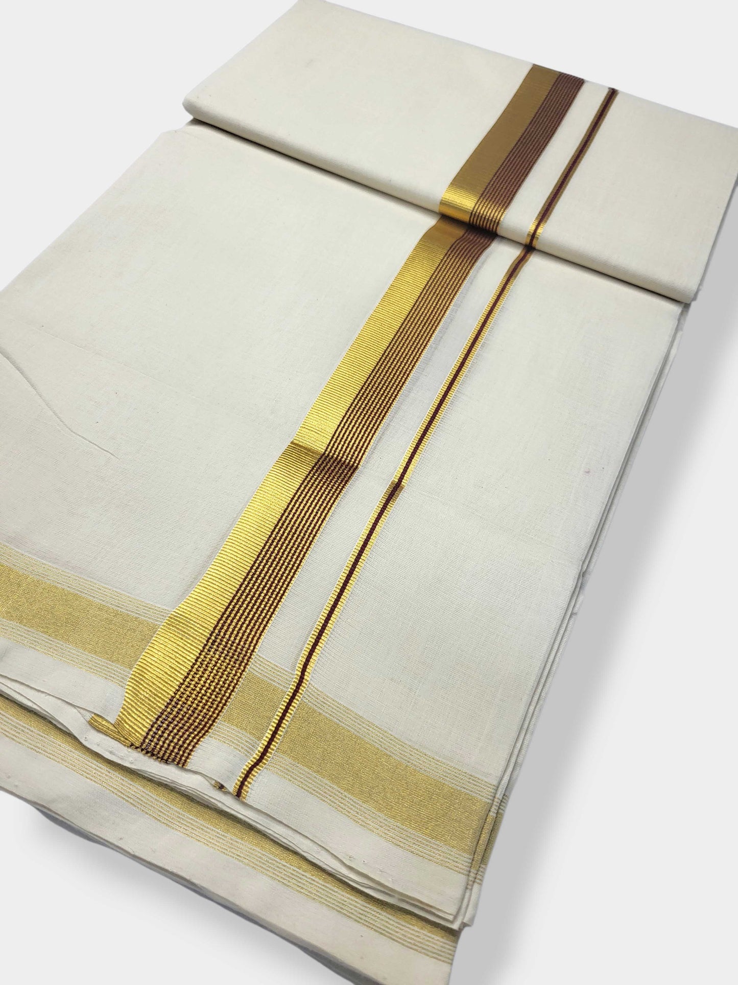 Original Balaramapuram Handloom Kasavu Mundu for Men