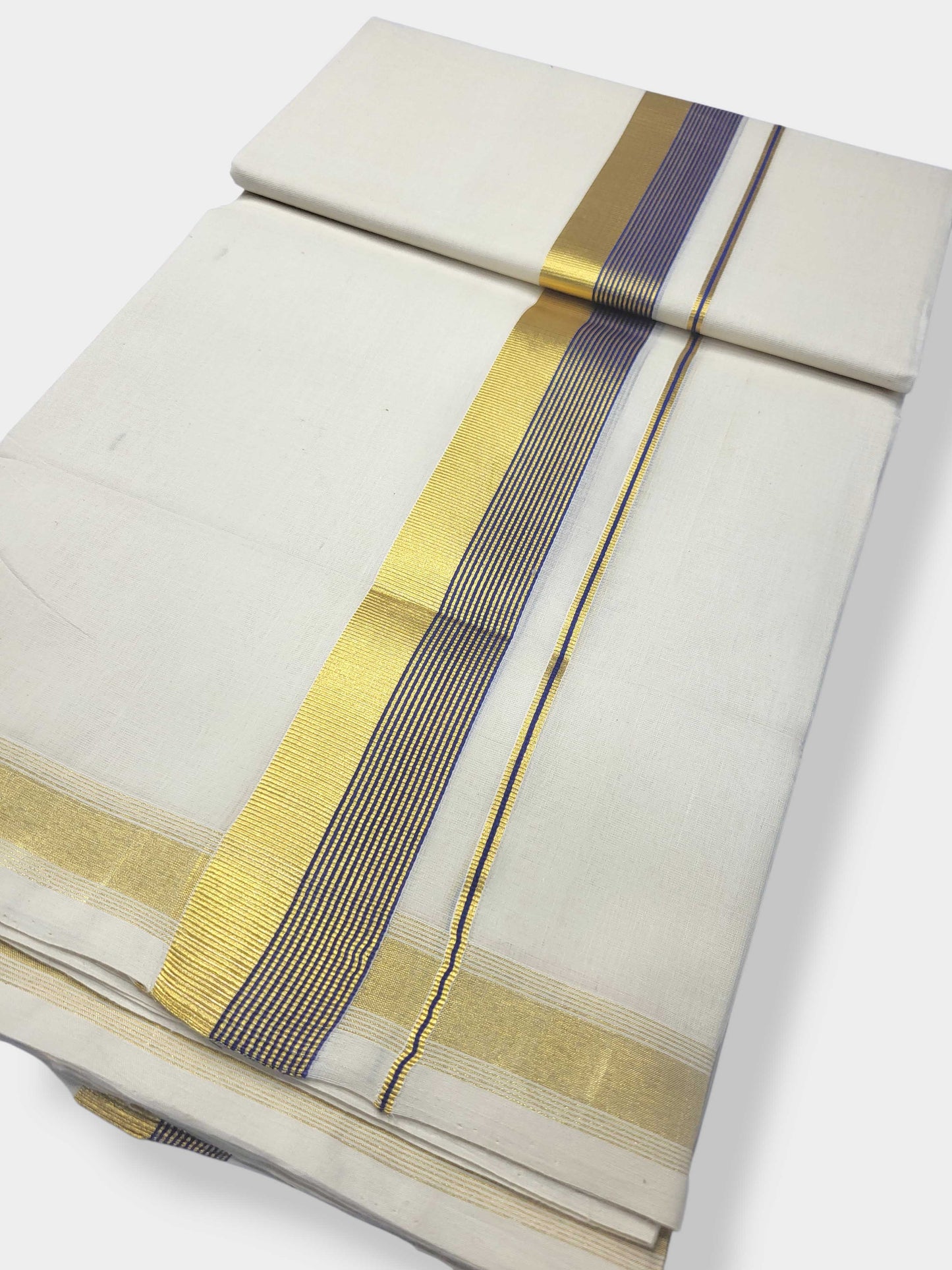 Original Balaramapuram Handloom Kasavu Mundu for Men