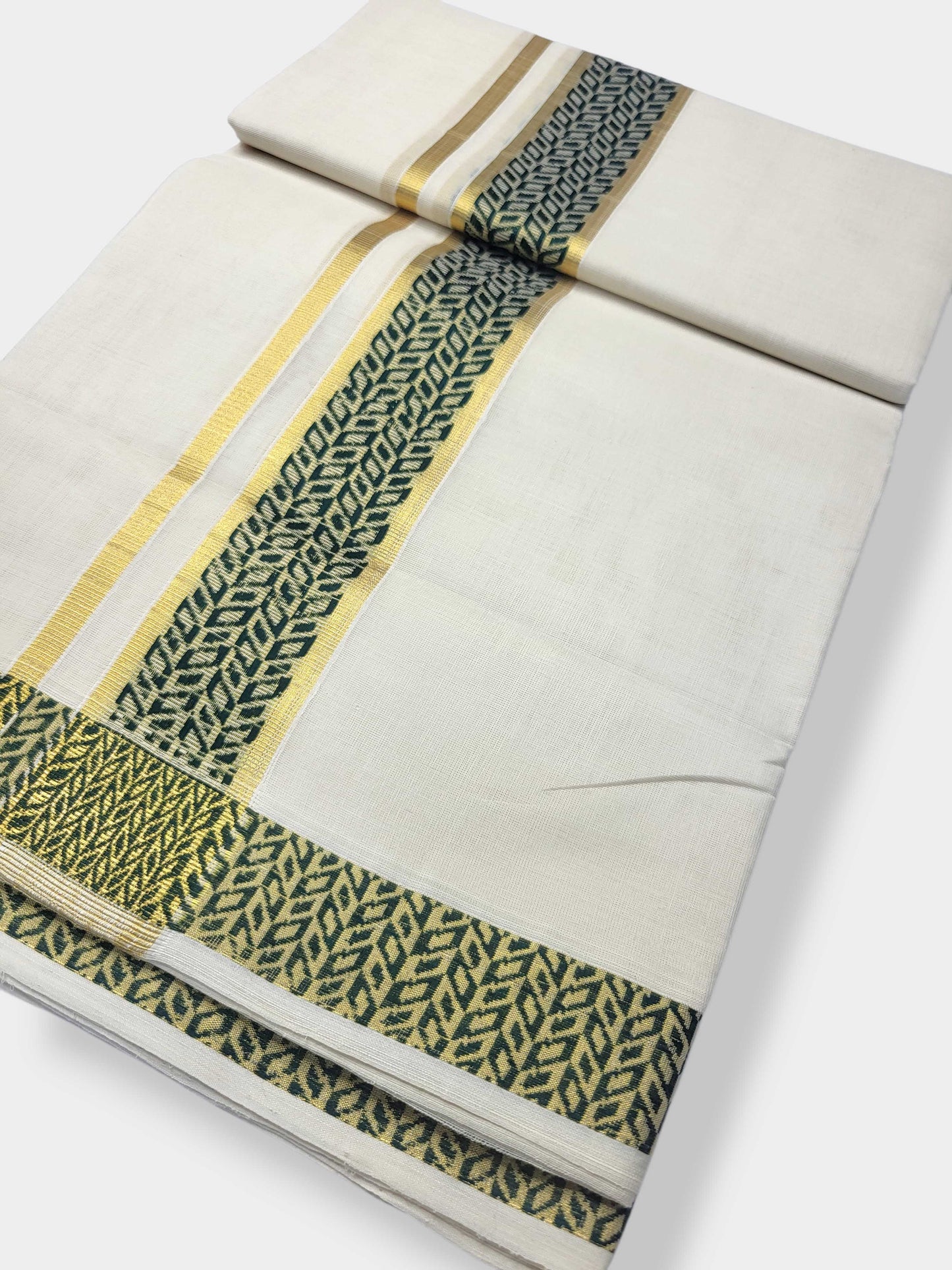 Original Balaramapuram Handloom Kasavu Mundu for Men