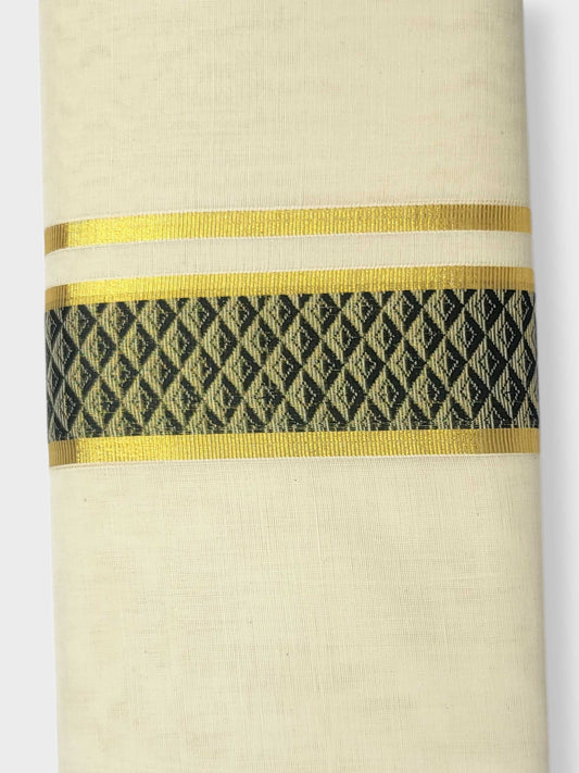 Original Balaramapuram Handloom Kasavu Mundu for Men