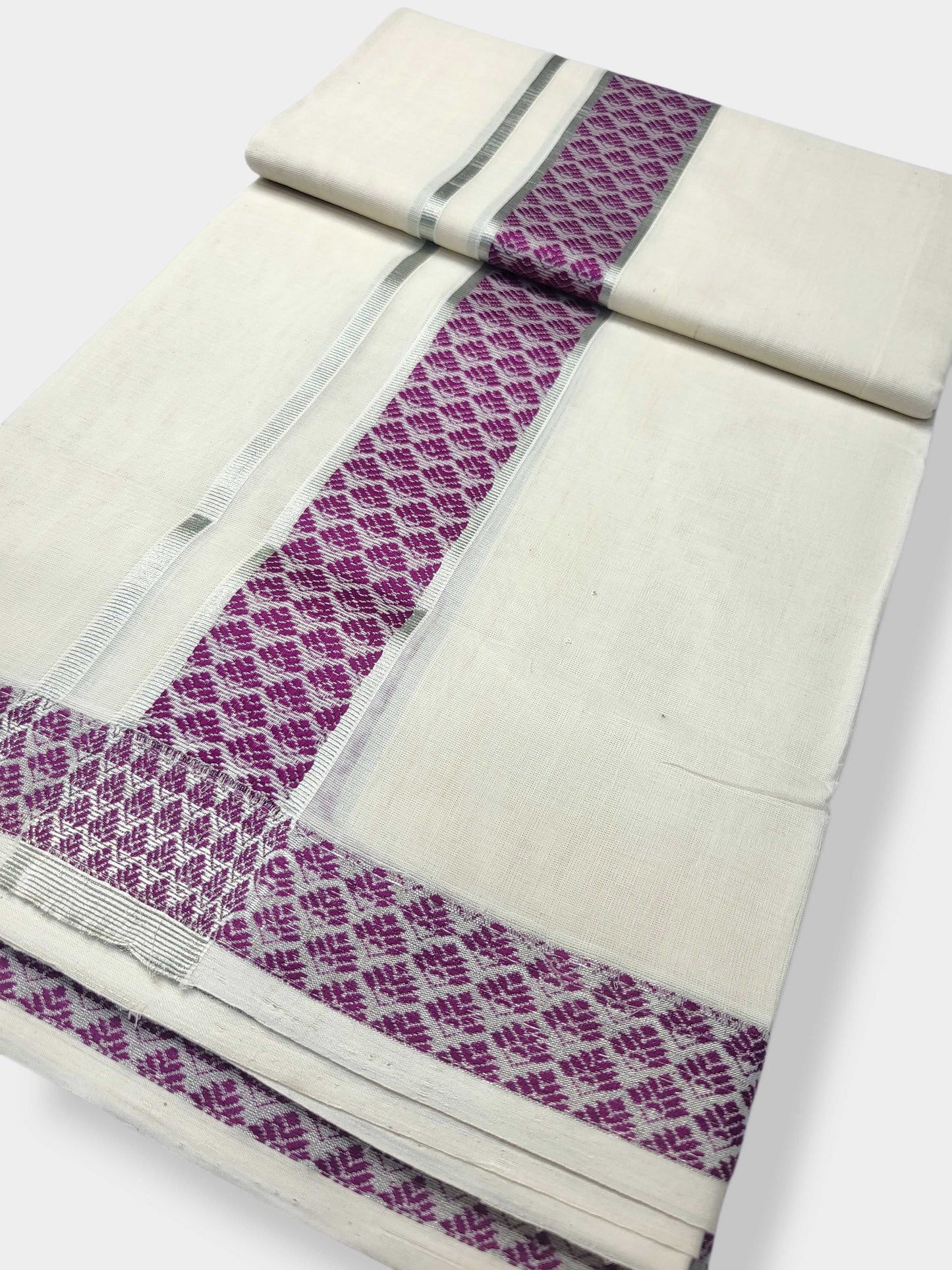 Original Balaramapuram Handloom Kasavu Mundu for Men