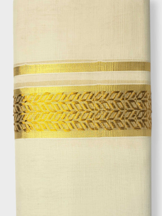 Original Balaramapuram Handloom Kasavu Mundu for Men