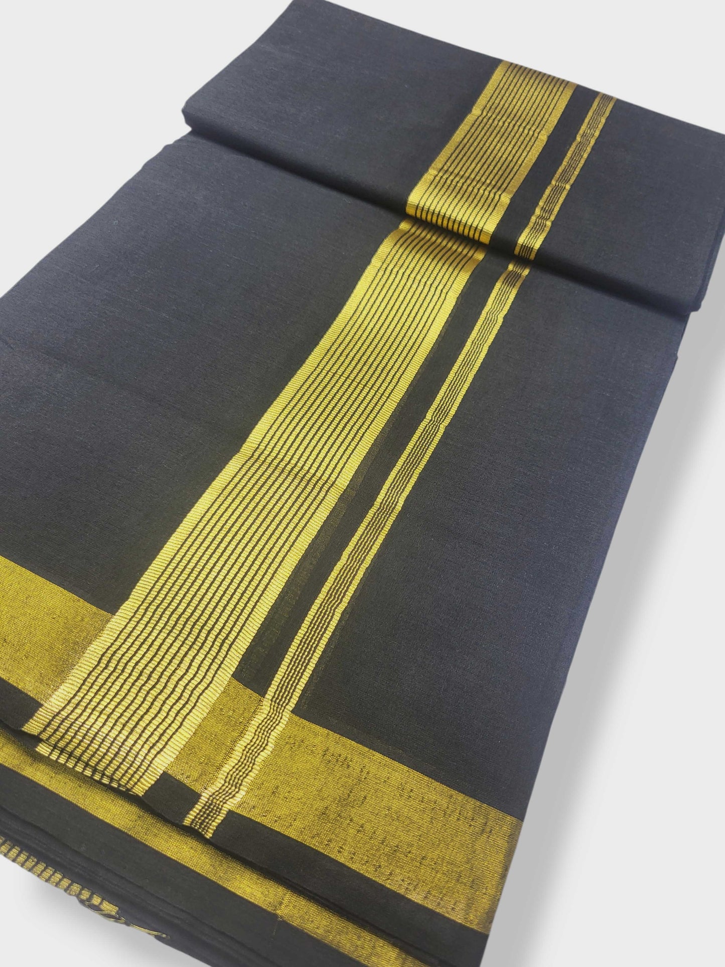 Original Balaramapuram Handloom Kasavu Mundu for Men