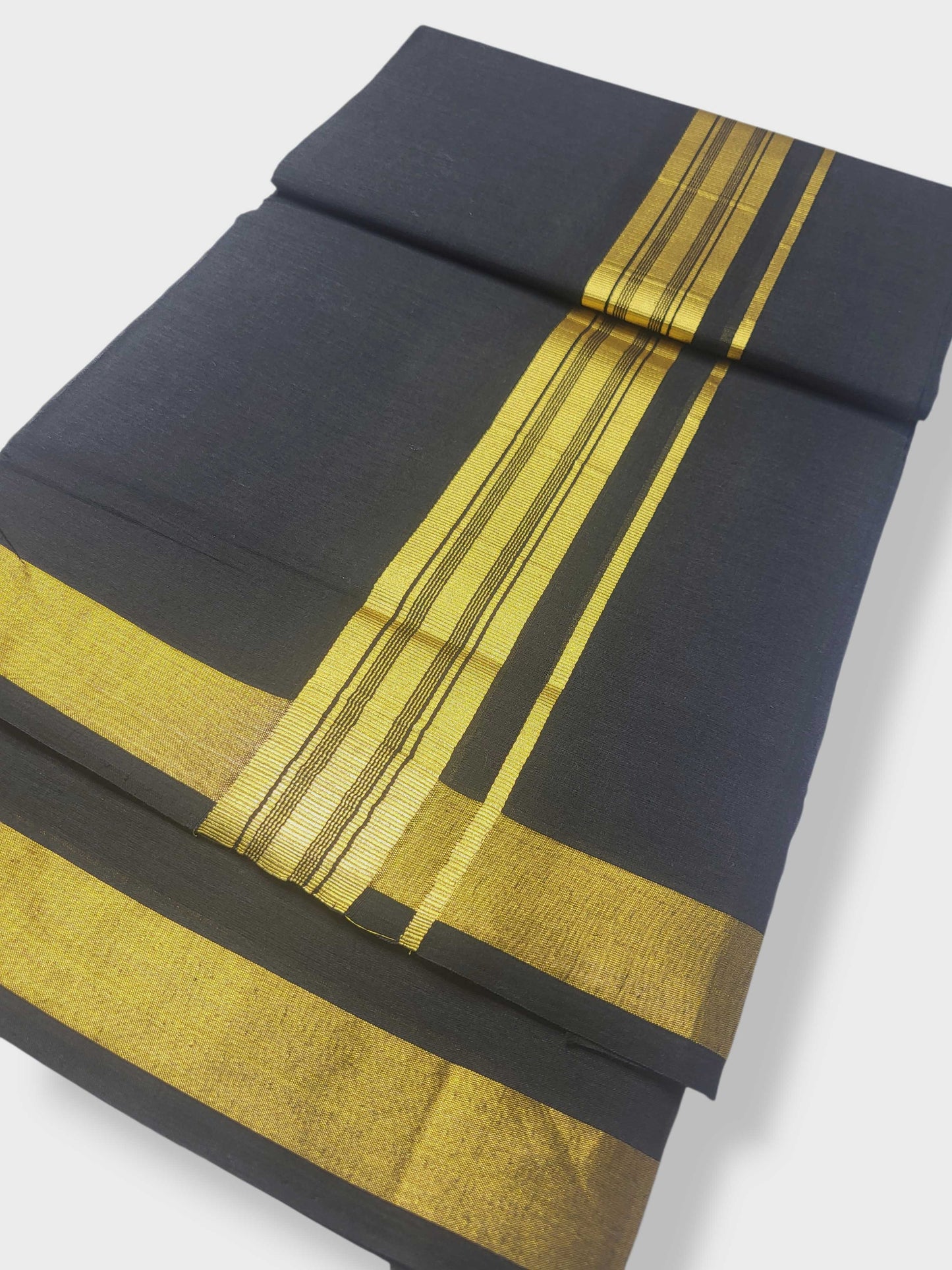 Original Balaramapuram Handloom Kasavu Mundu for Men