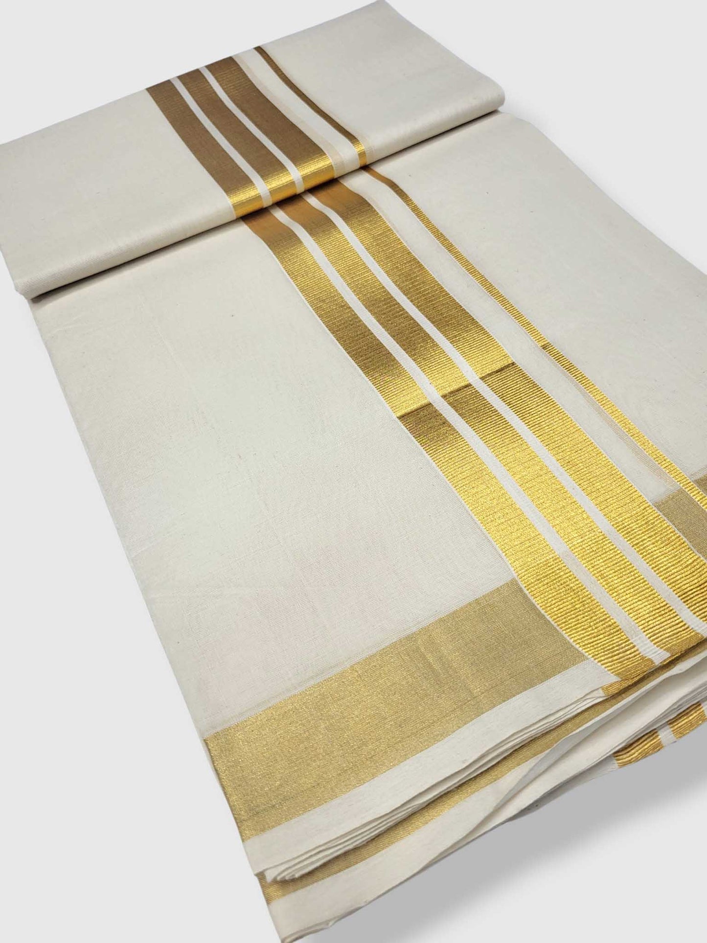Original Balaramapuram Handloom Kasavu Mundu for Men