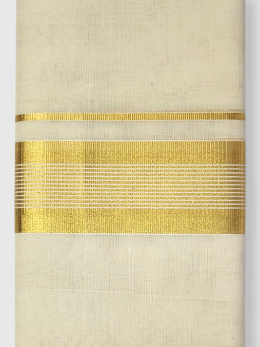 Original Balaramapuram Handloom Kasavu Mundu for Men