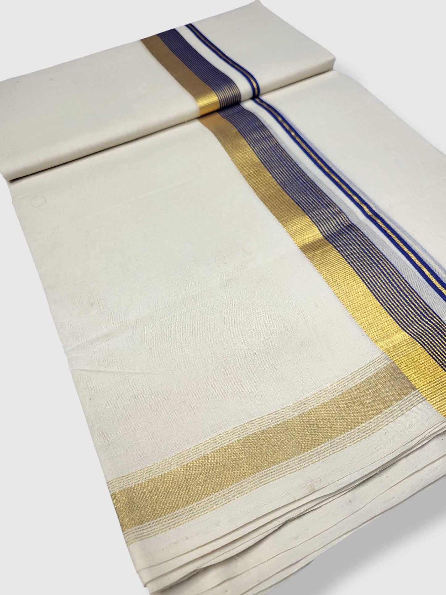 Original Balaramapuram Handloom Kasavu Mundu for Men
