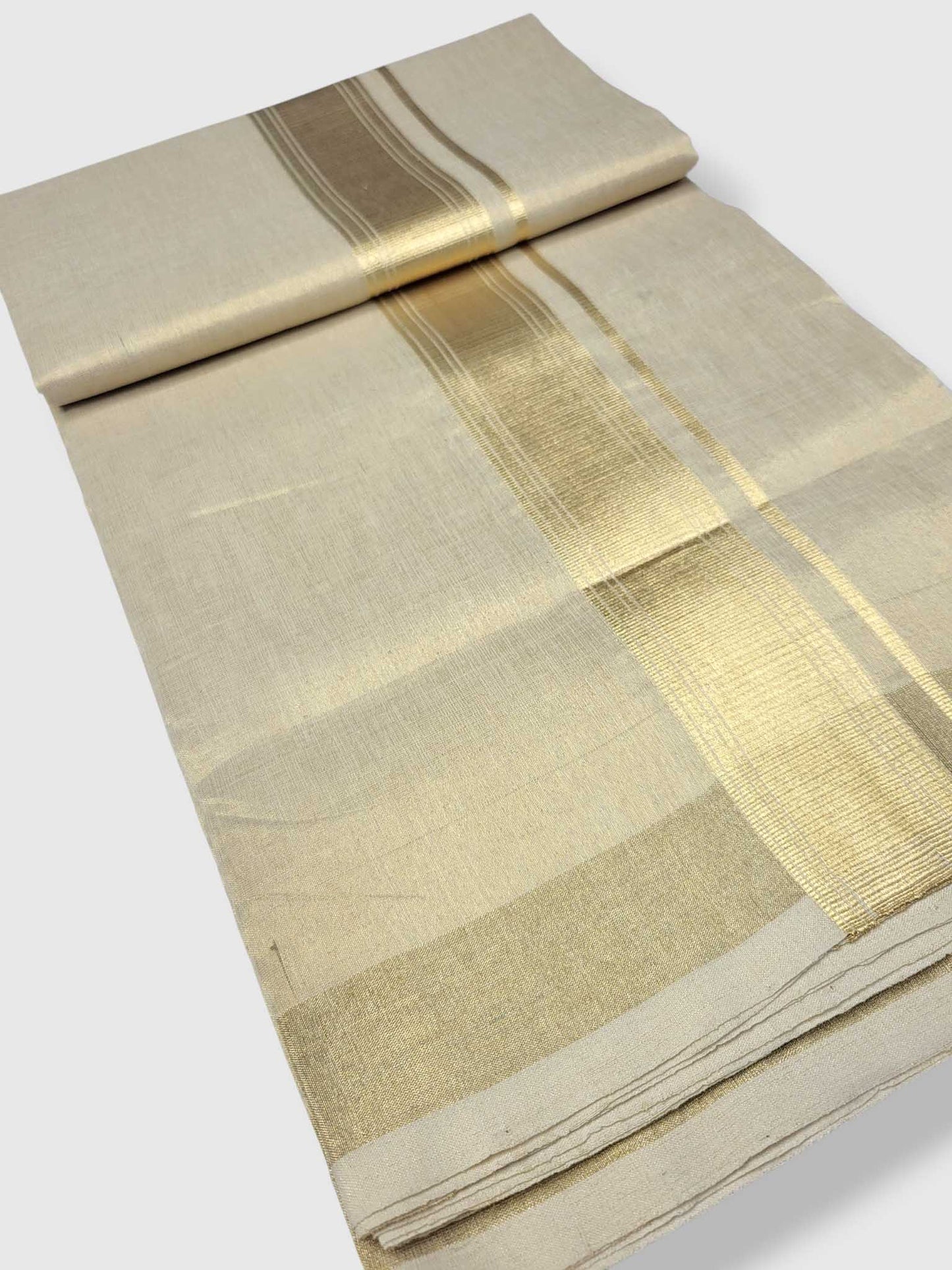 Original Balaramapuram Handloom Kasavu Mundu for Men