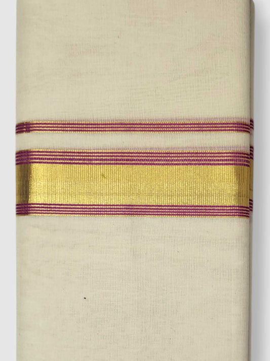 Original Balaramapuram Handloom Kasavu Mundu for Men