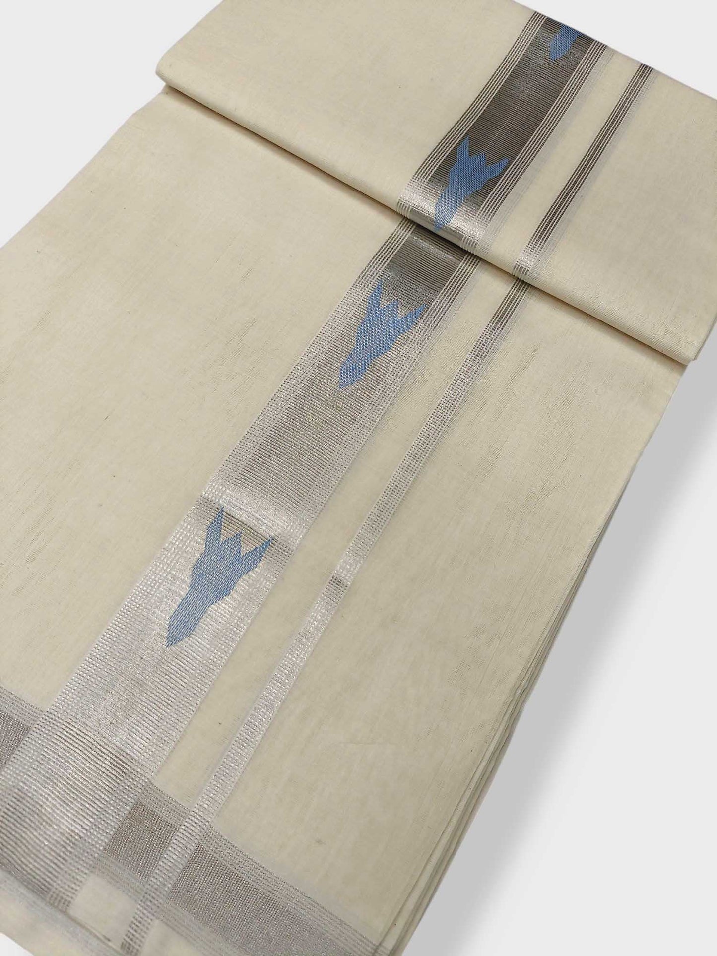 Original Balaramapuram Handloom Kasavu Mundu for Men