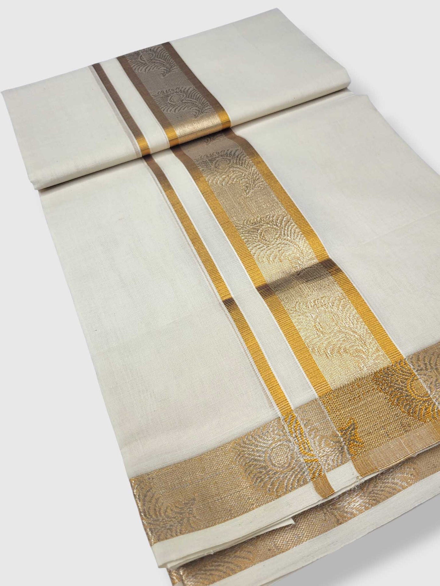 Premium Wedding Handloom Balaramapuram Unaakupaavu Kasavu Mundu for Men