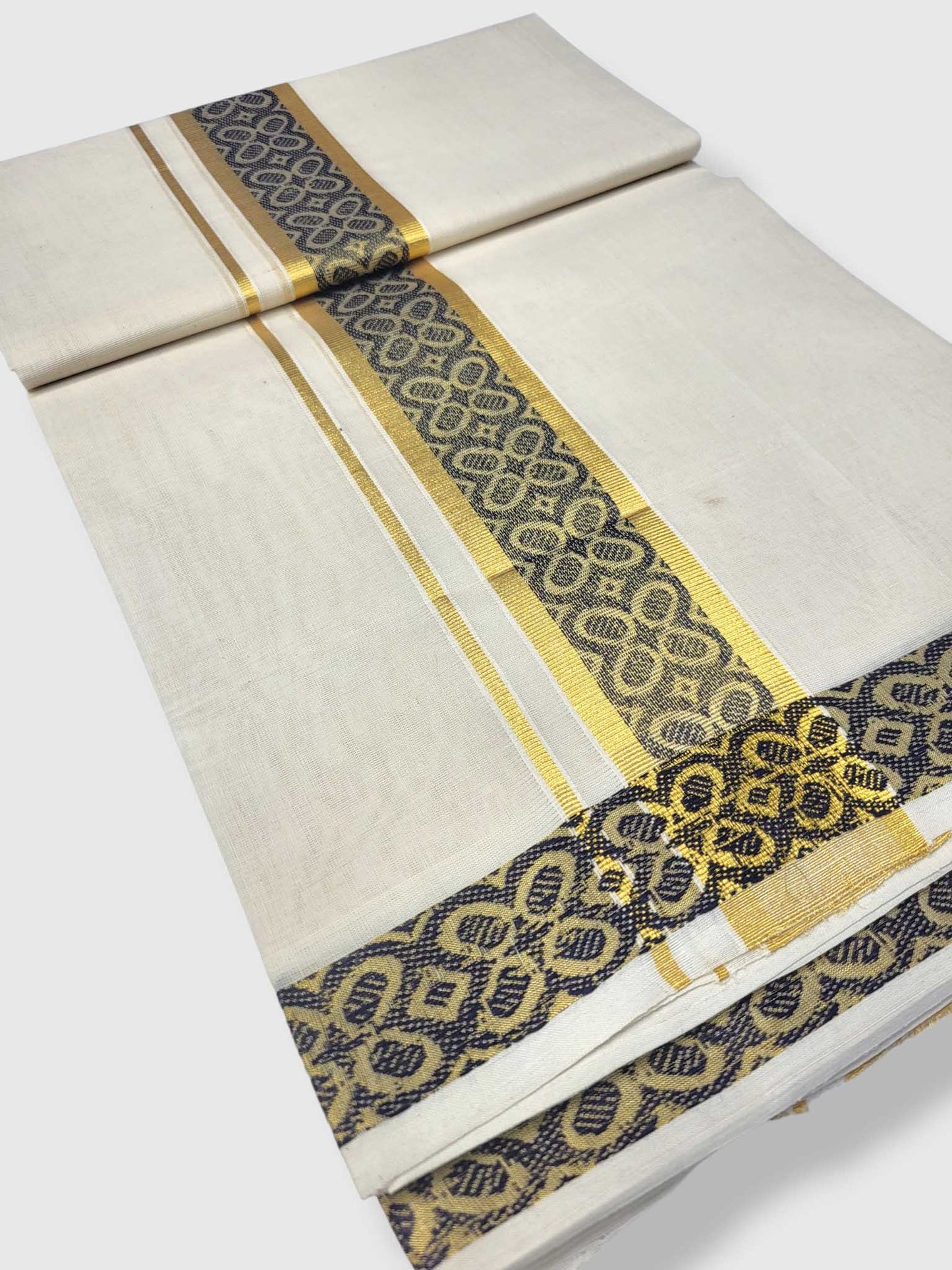 Premium Wedding Handloom Balaramapuram Unaakupaavu Kasavu Mundu for Men