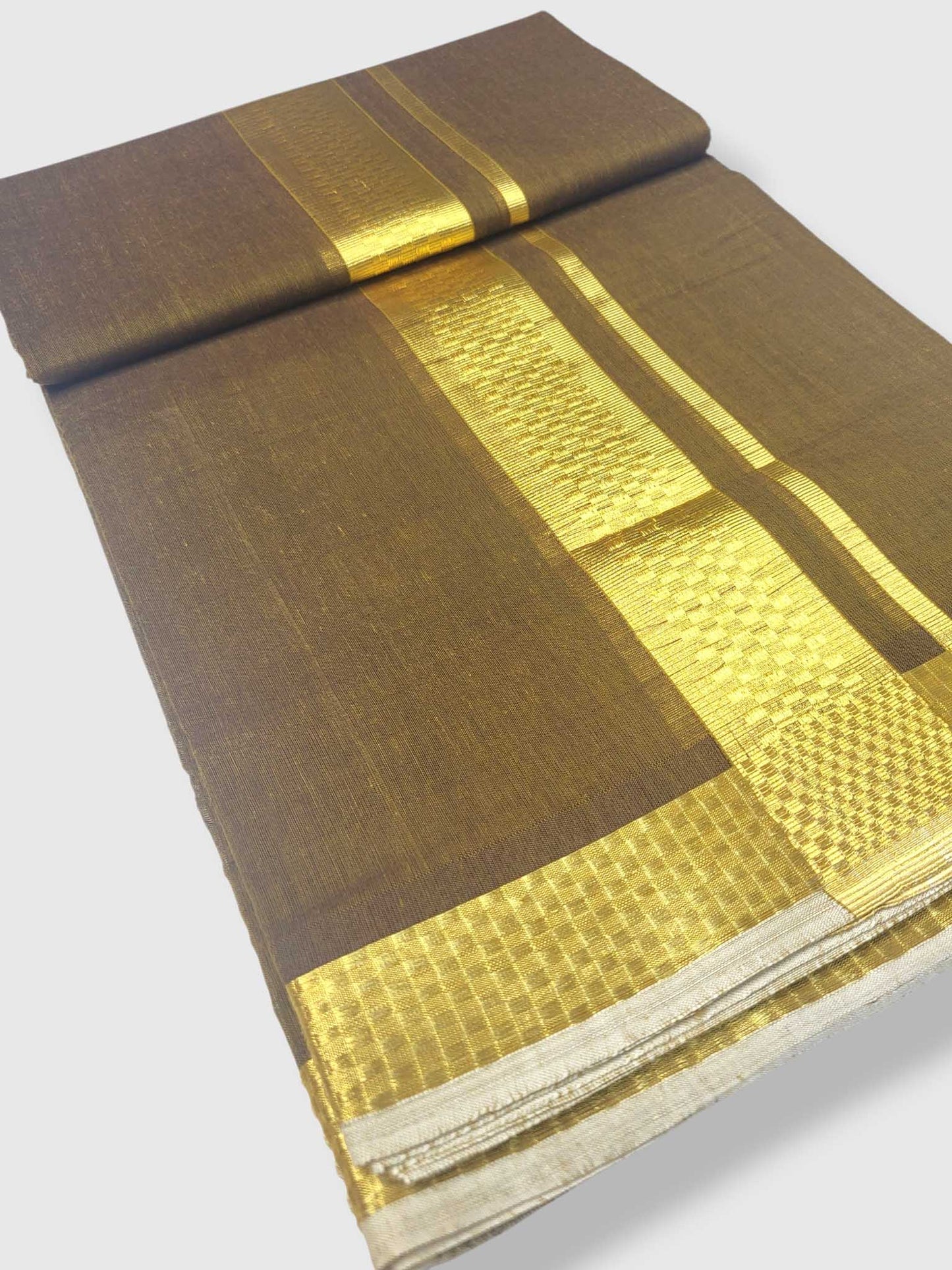 Premium Wedding Handloom Balaramapuram Unaakupaavu Kasavu Mundu for Men