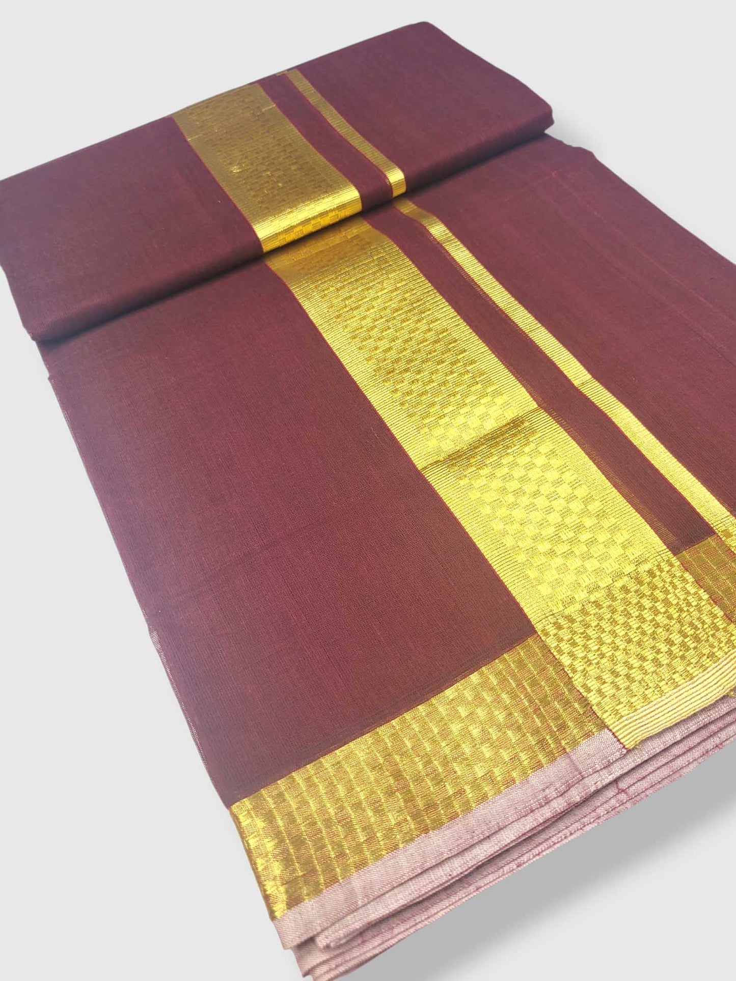 Premium Wedding Handloom Balaramapuram Unaakupaavu Kasavu Mundu for Men