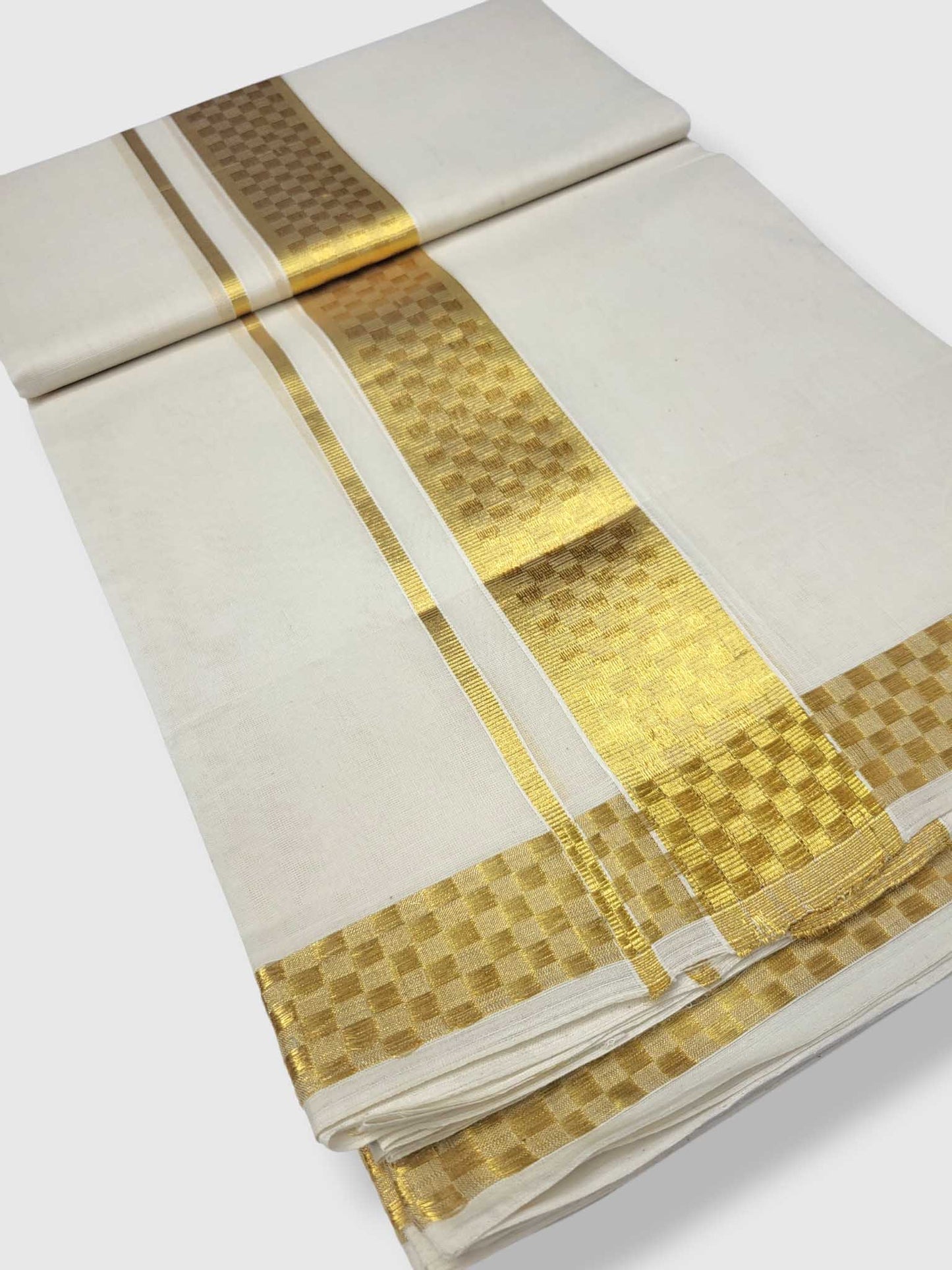 Premium Wedding Handloom Balaramapuram Unaakupaavu Kasavu Mundu for Men