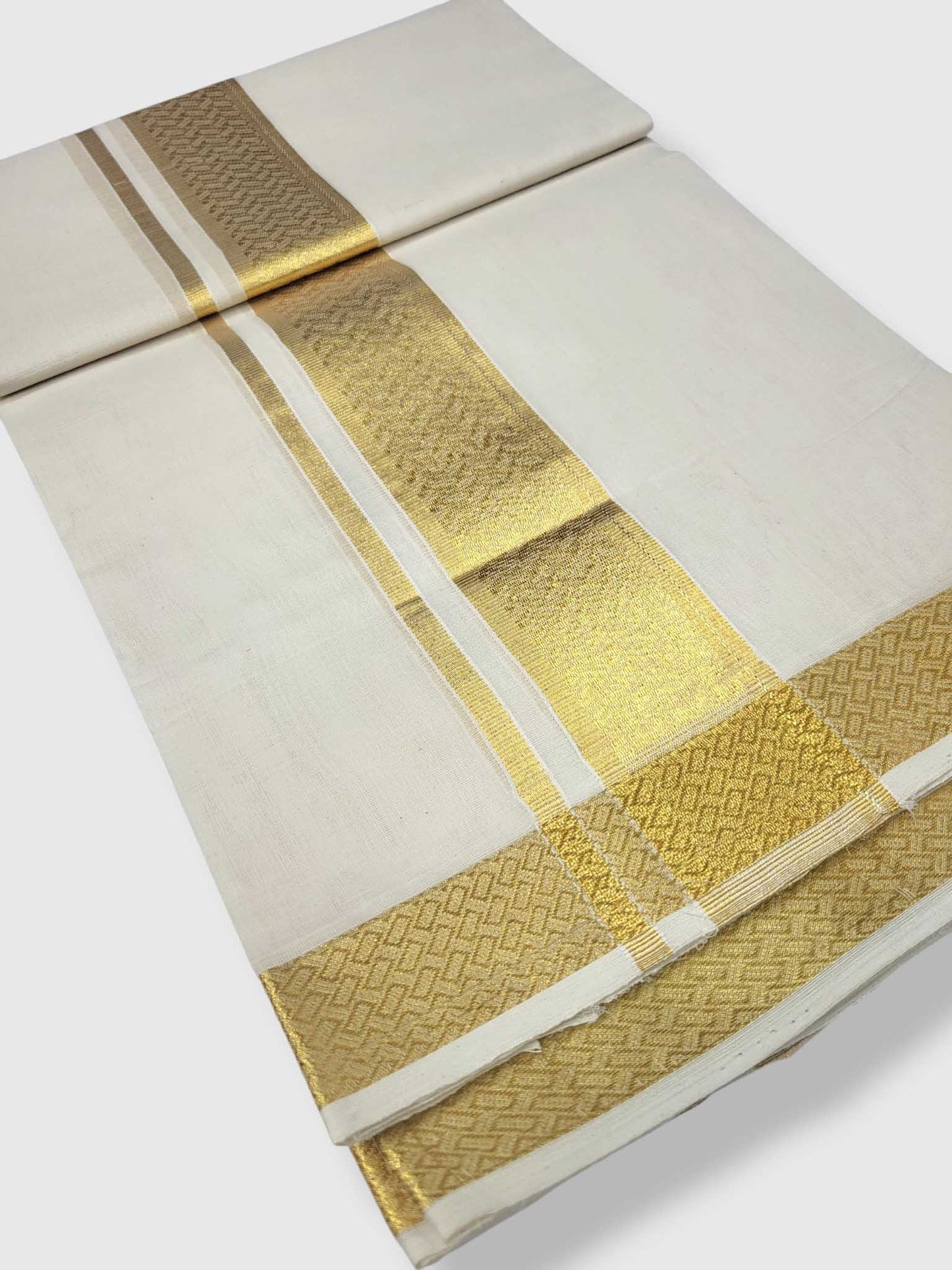 Premium Wedding Handloom Balaramapuram Unaakupaavu Kasavu Mundu for Men